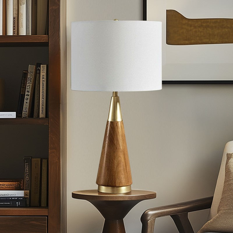 Brass and rattan floor lamp