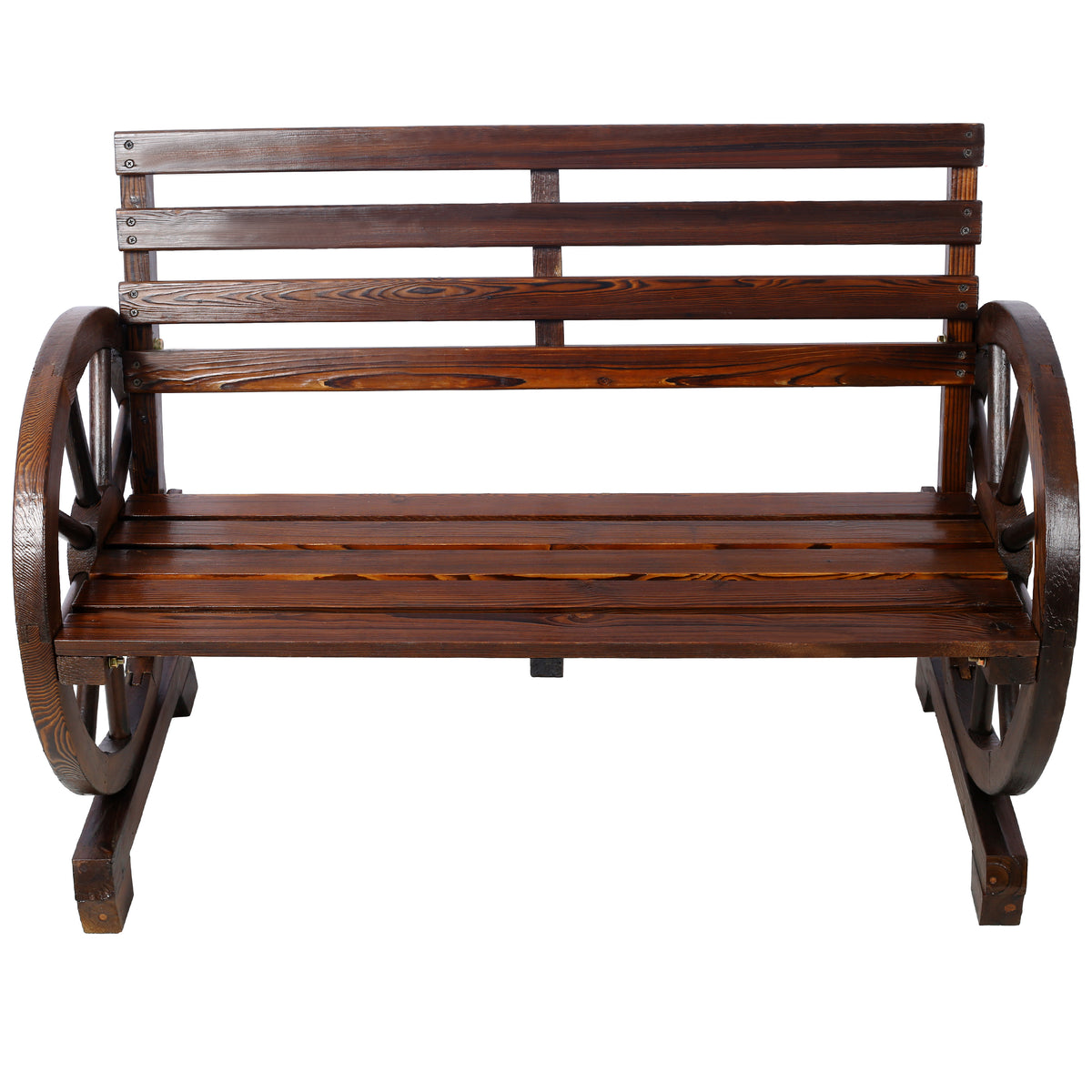 Brown Solid Wood Outdoor Bench, 41.7 in Wide