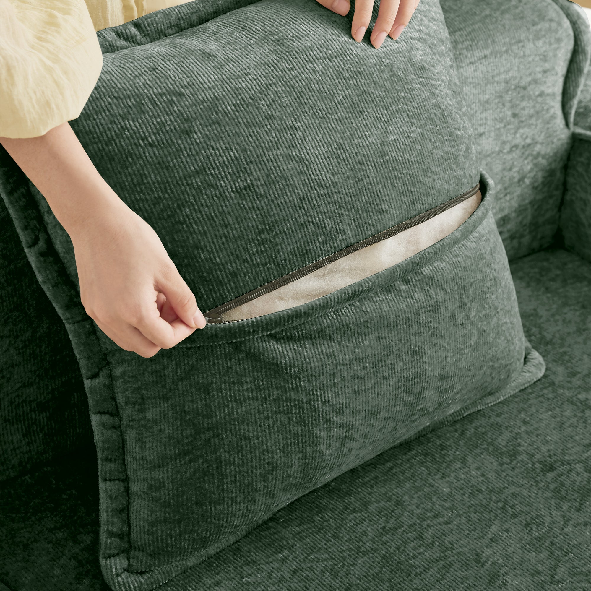 Seneca 2-Seat Boneless Couch in Olive #Color_Olive