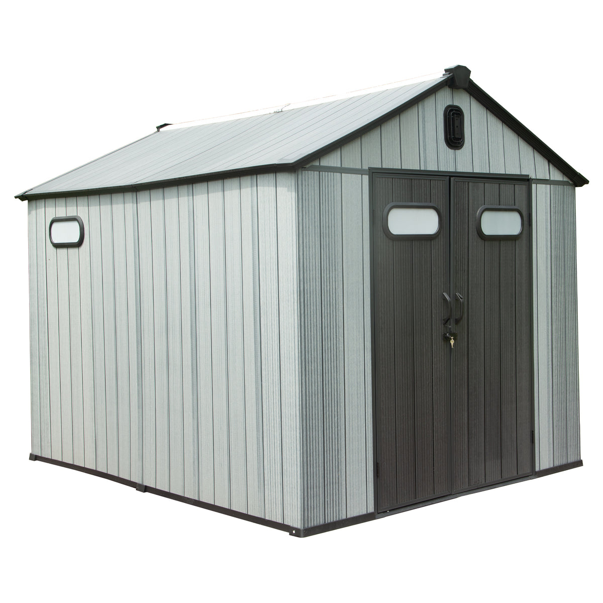 8x10 ft Gray Resin Storage Shed with Window