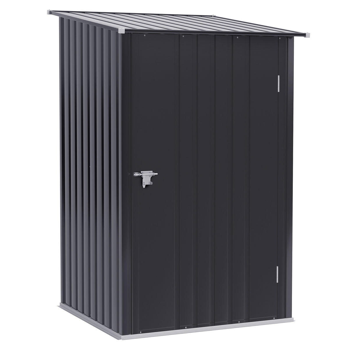 3.3x3.4 ft Dark Gray Metal Storage Shed with Lockable Doors