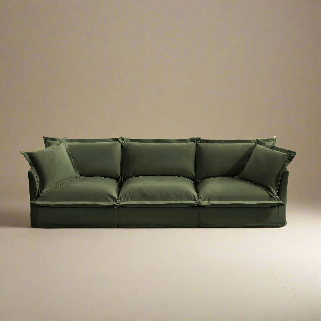 Fluffy 3-Seat Modular Sofa in Chenille Olive #OttOnly_0 #Fabric_Chenille Olive