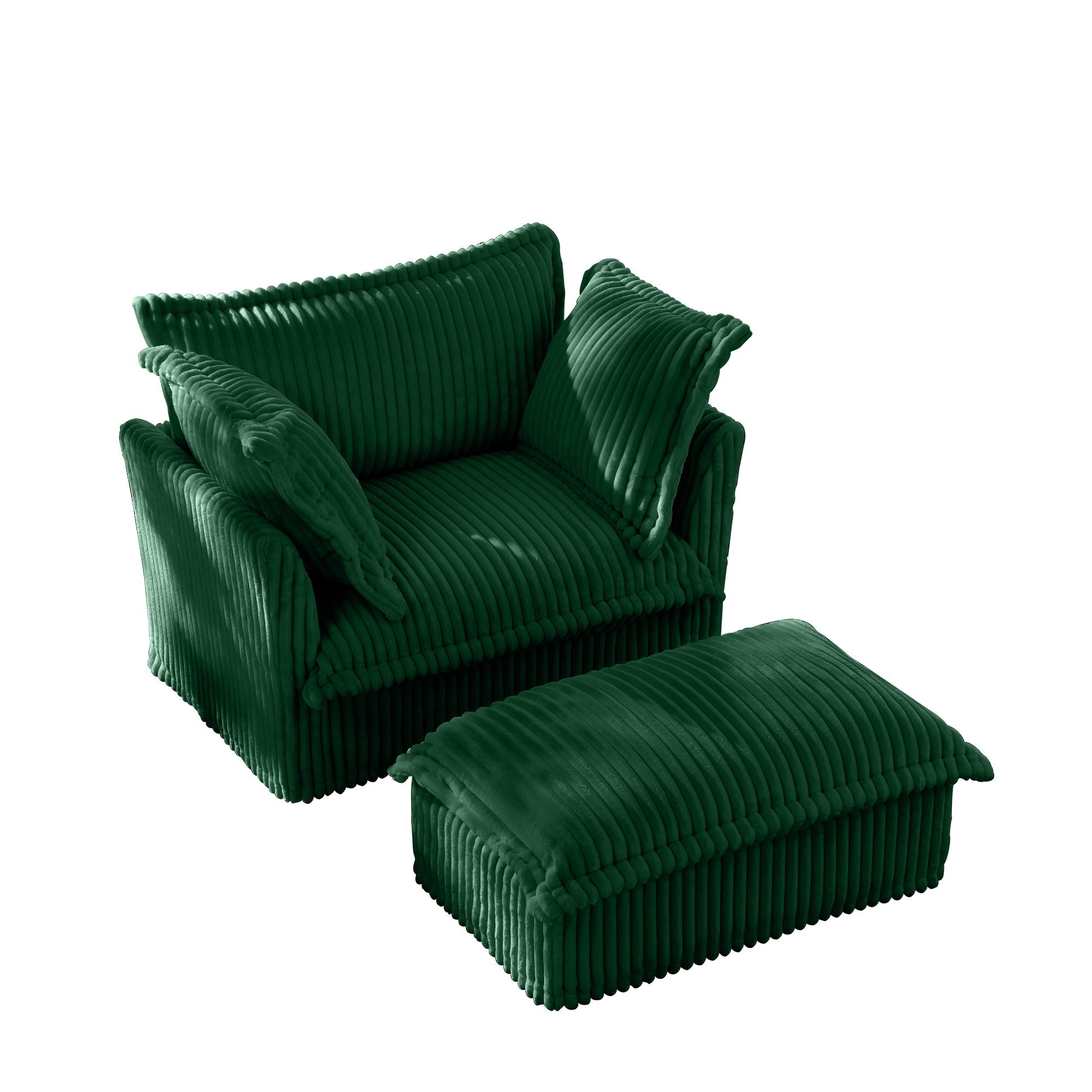 Fluffy Lounge Chair in Corduroy Emerald #Fabric_Corduroy Emerald
