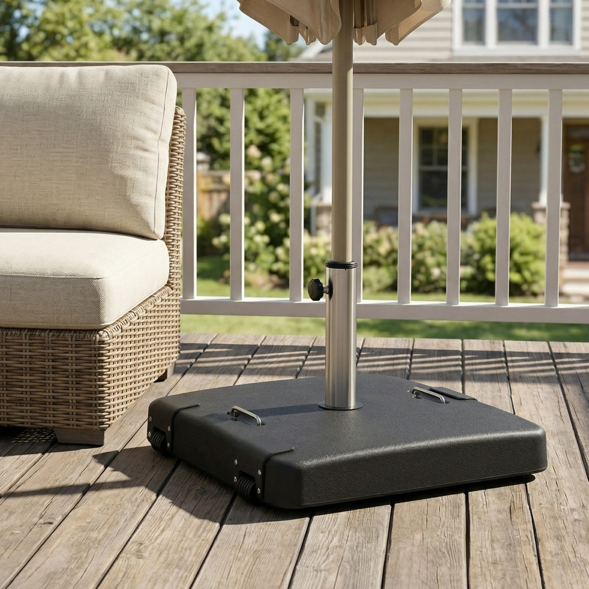 Black Concrete Patio Umbrella Base