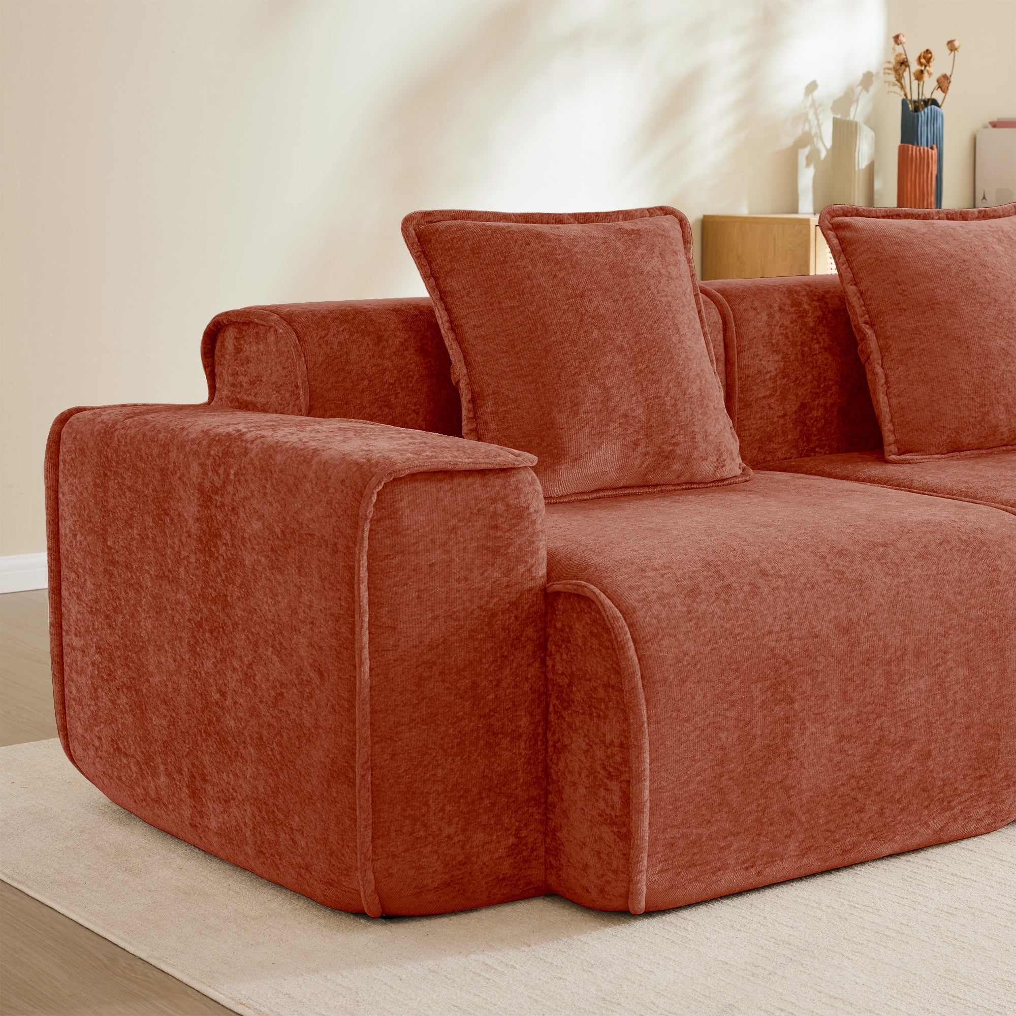 Seneca 2-Seat Boneless Couch in Terracotta #Color_Terracotta