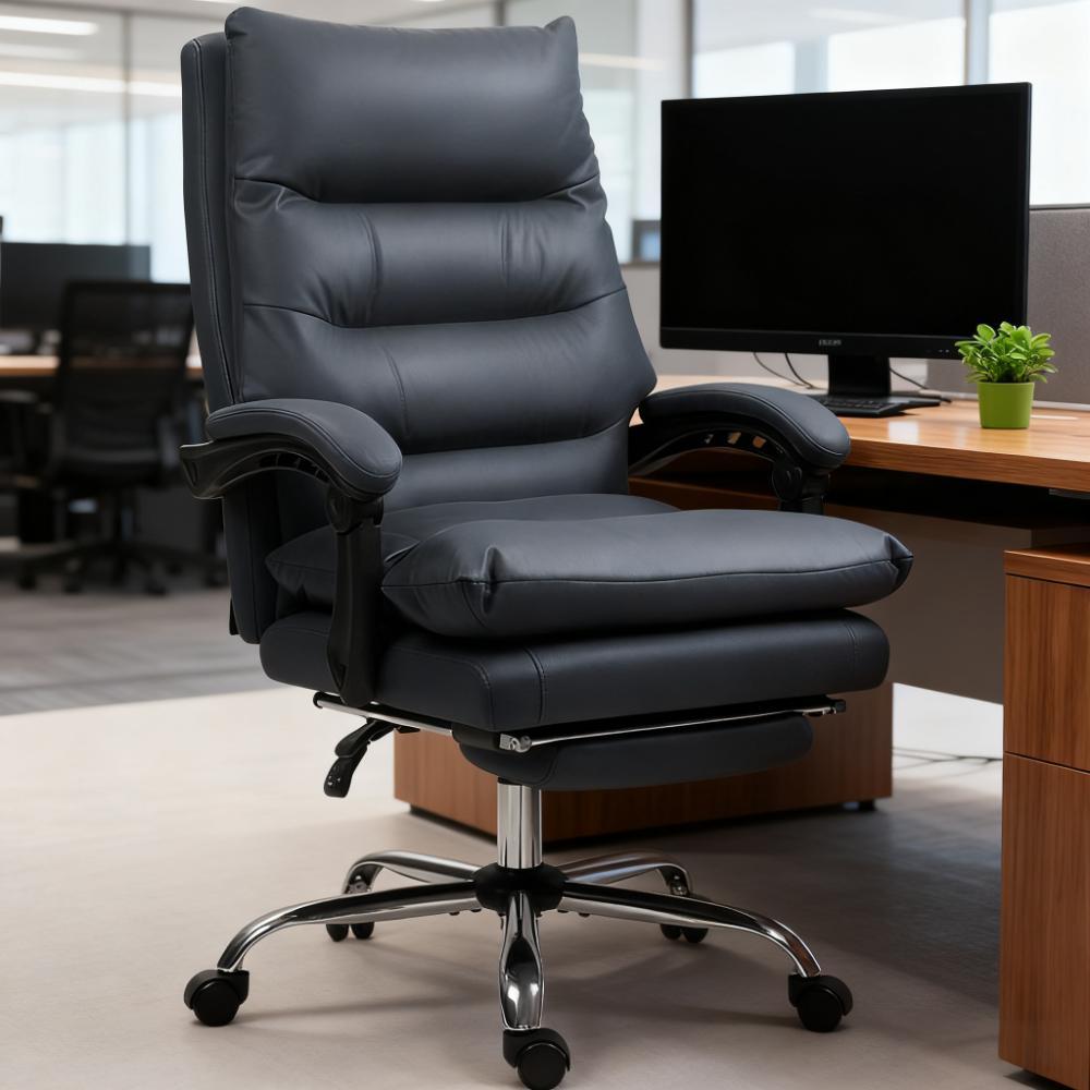 Dark Gray Fabric Office Chair, Massage, Reclining, 265 lb