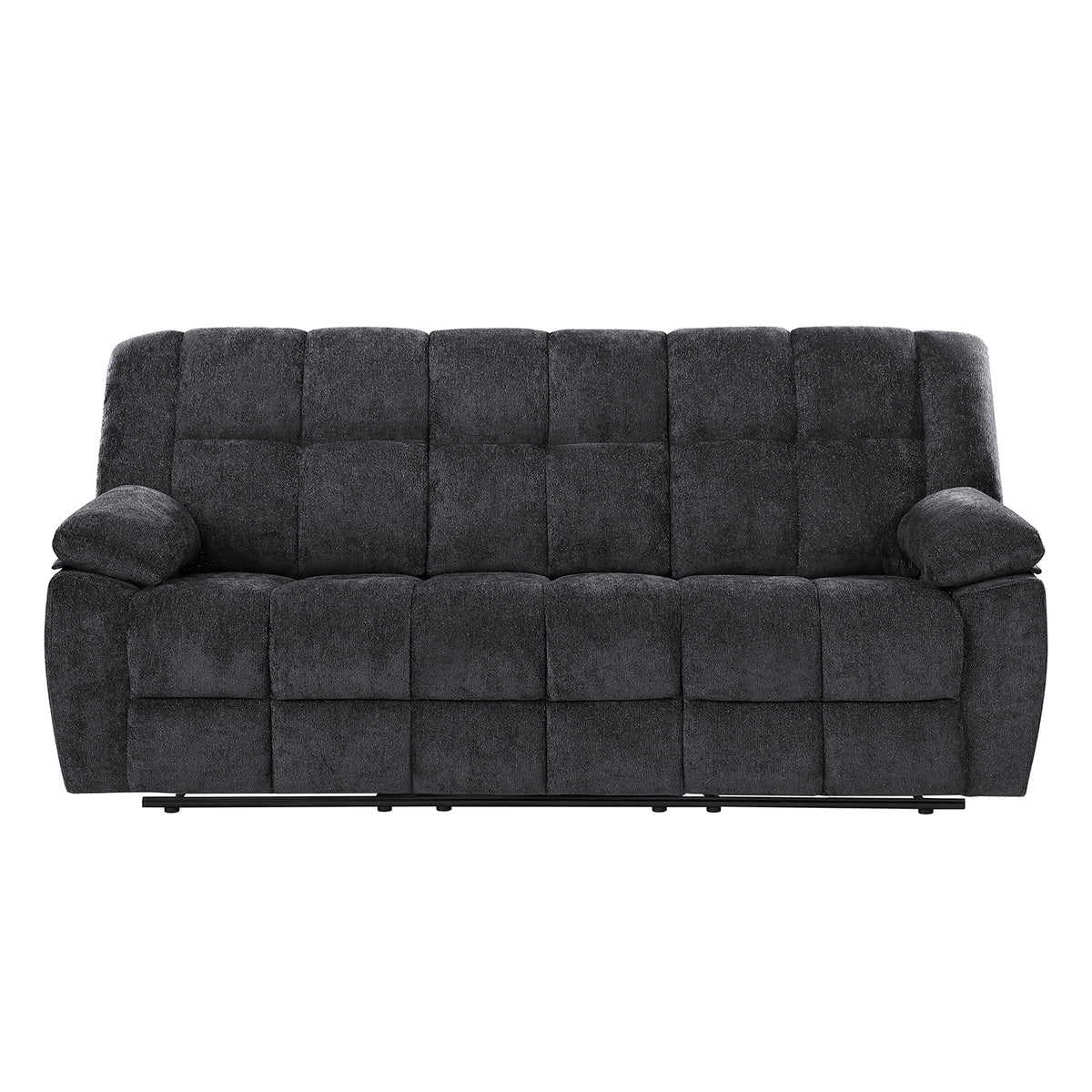 Black Reclining Sofa, 83.5 in Wide