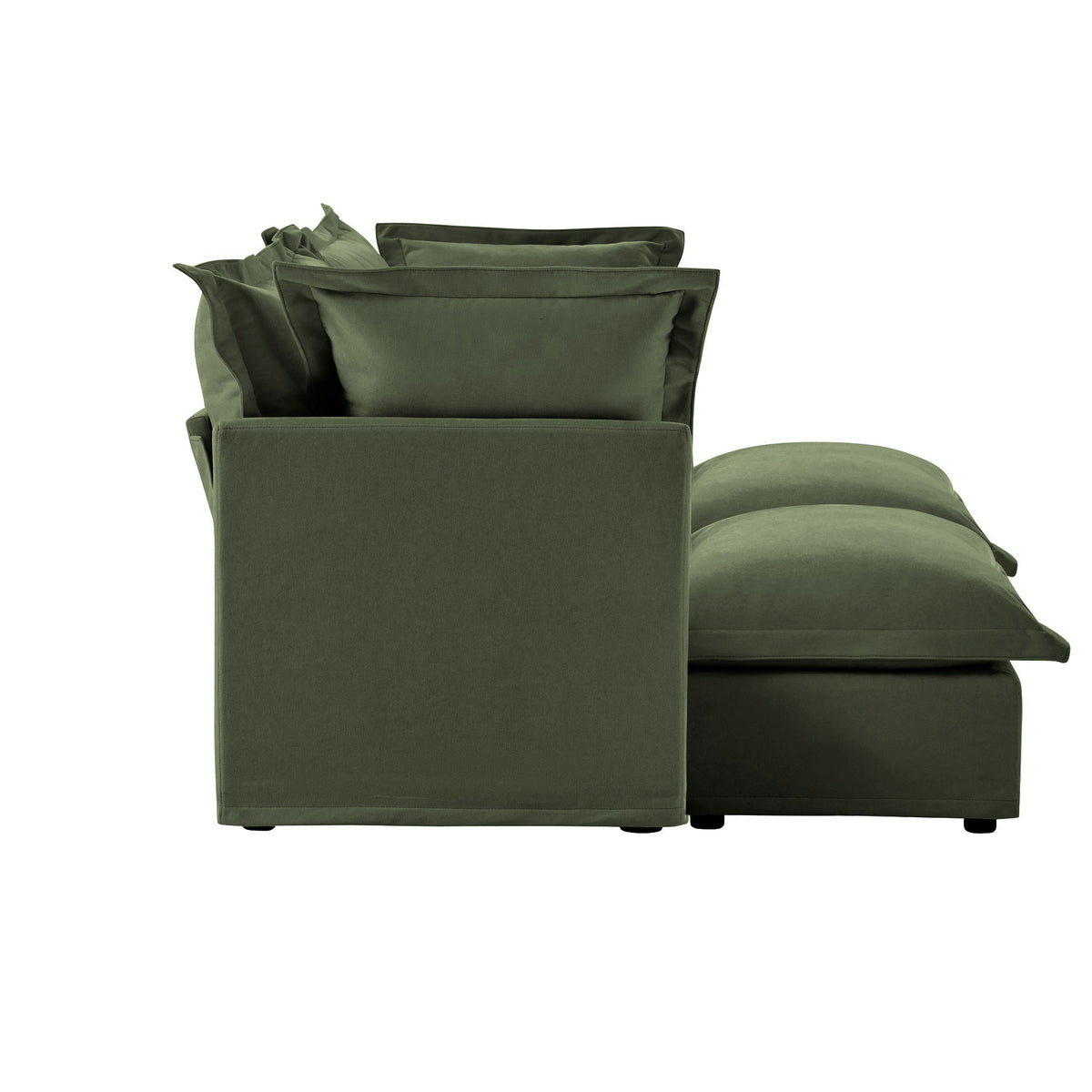 Fluffy 2-Seat Modular Sofa in Chenille Olive #OttOnly_2 #Fabric_Chenille Olive