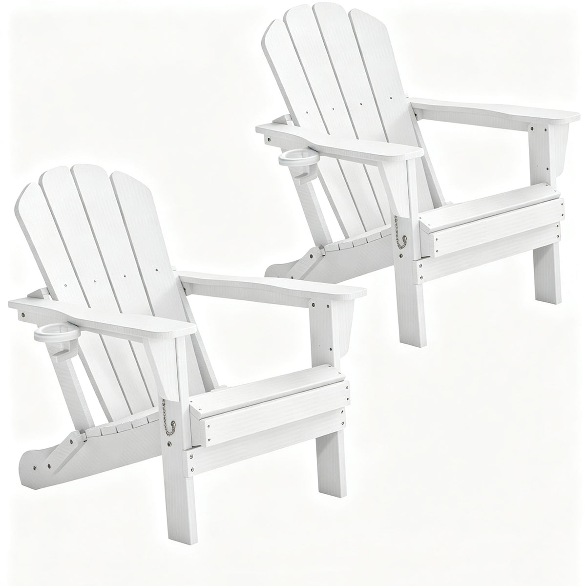 White HDPE Folding Adirondack Chair, Set of 2