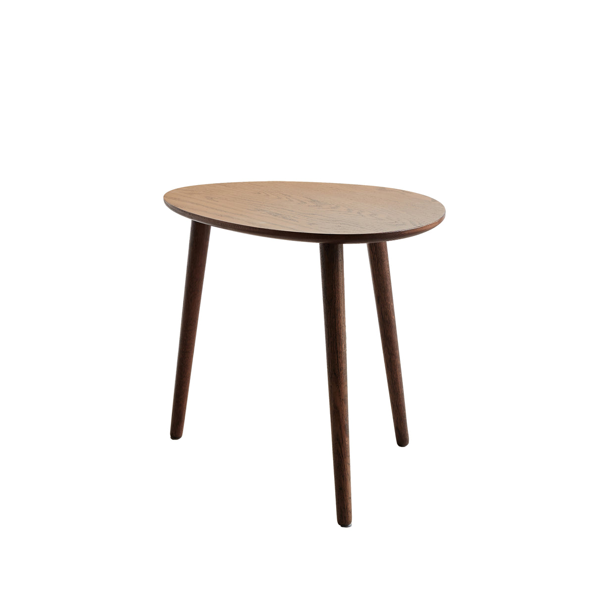 Walnut Solid Wood Mid-Century Pebble Coffee Table, 25.6 in
