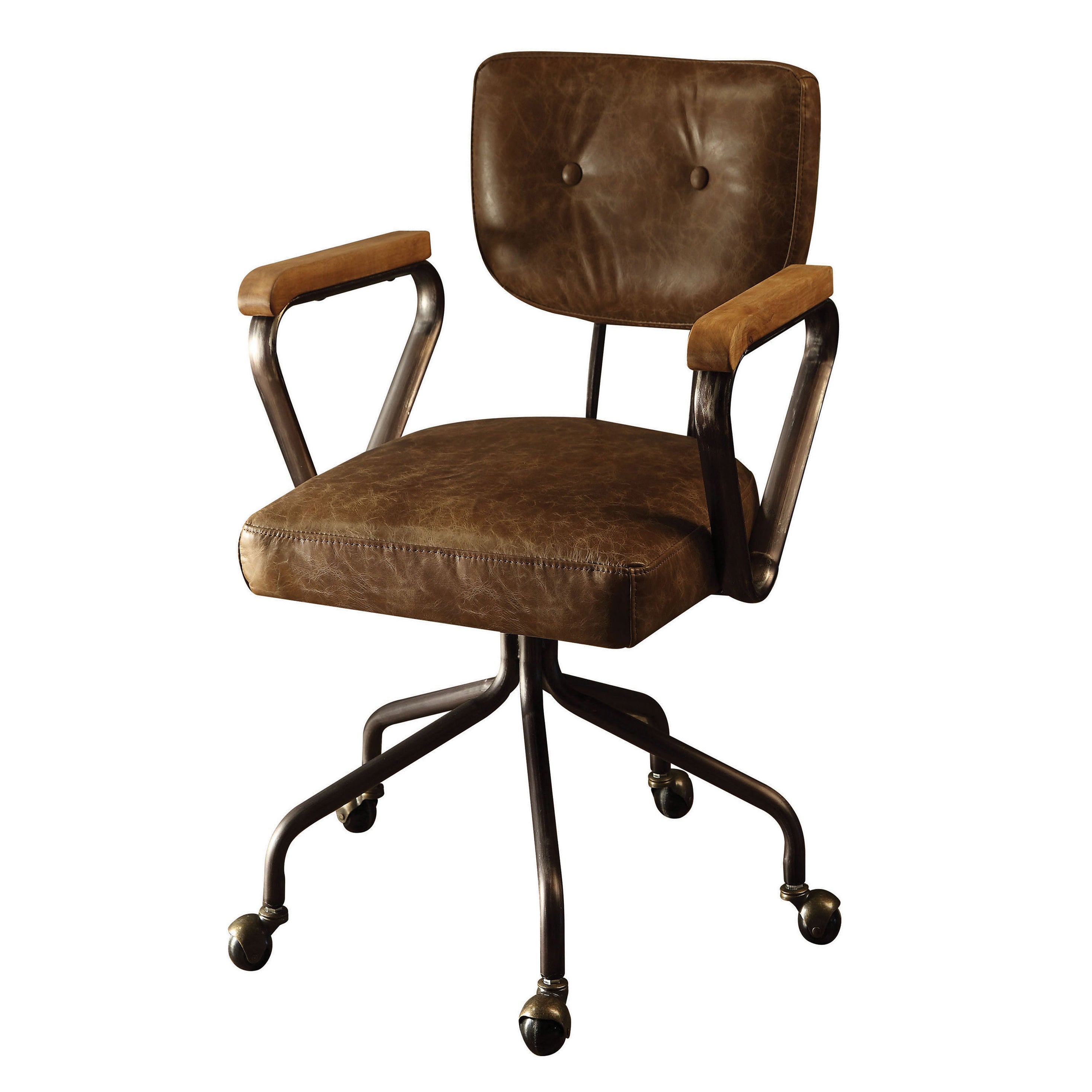 Vintage Whiskey Genuine Leather Office Chair, Swivel