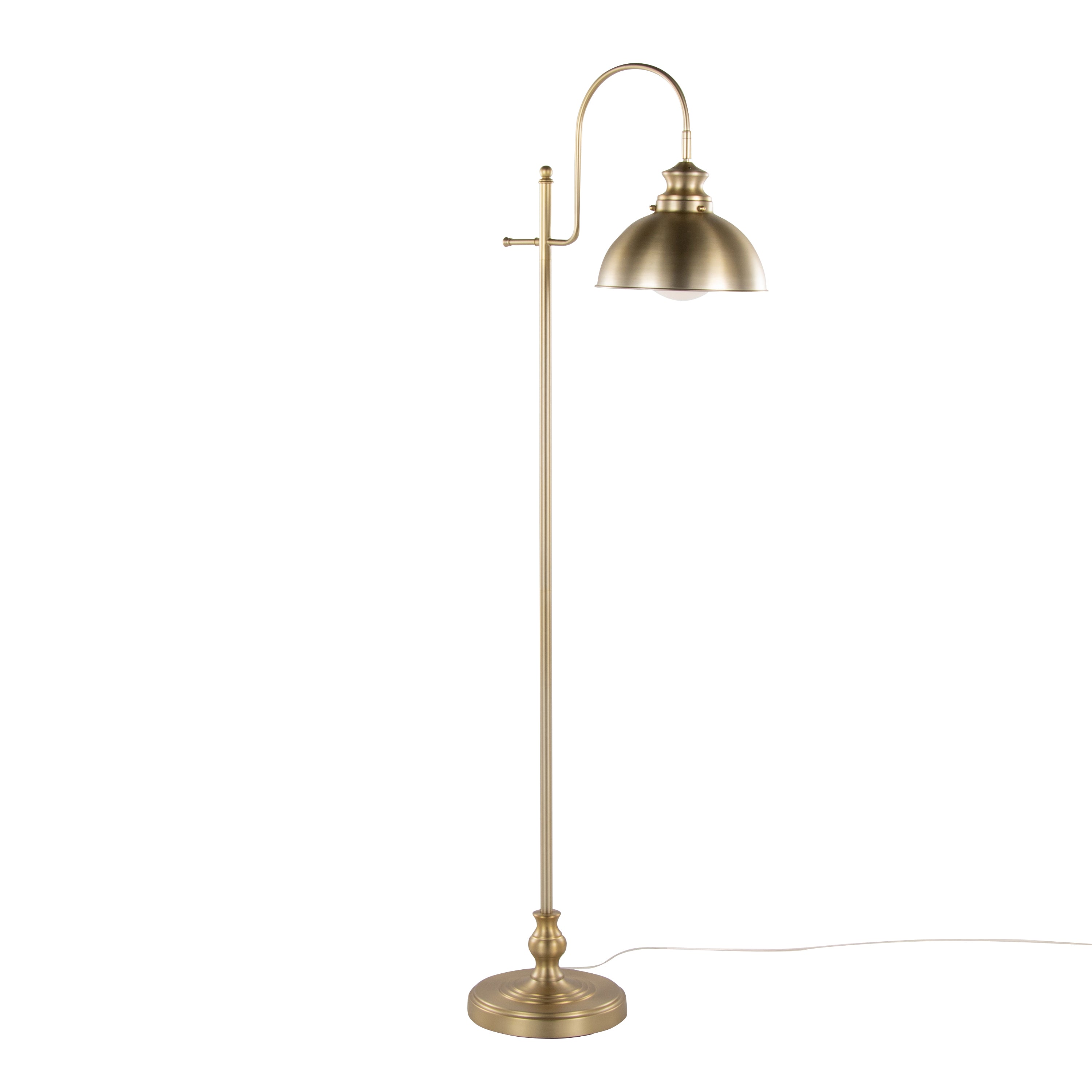 Floor Lamp, Contemporary Metal Design, Gold Finish