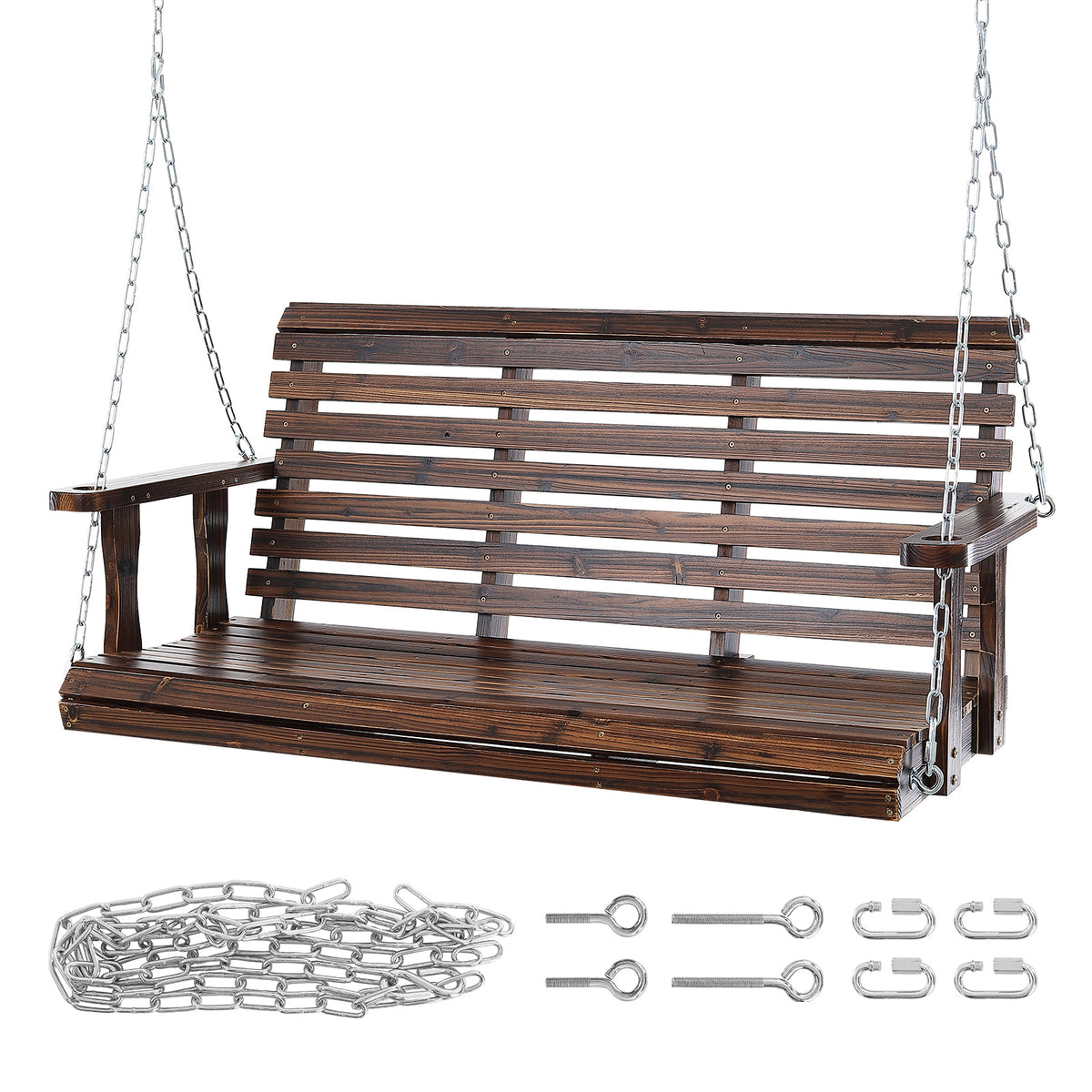 Brown Porch Swing, 26 in Deep