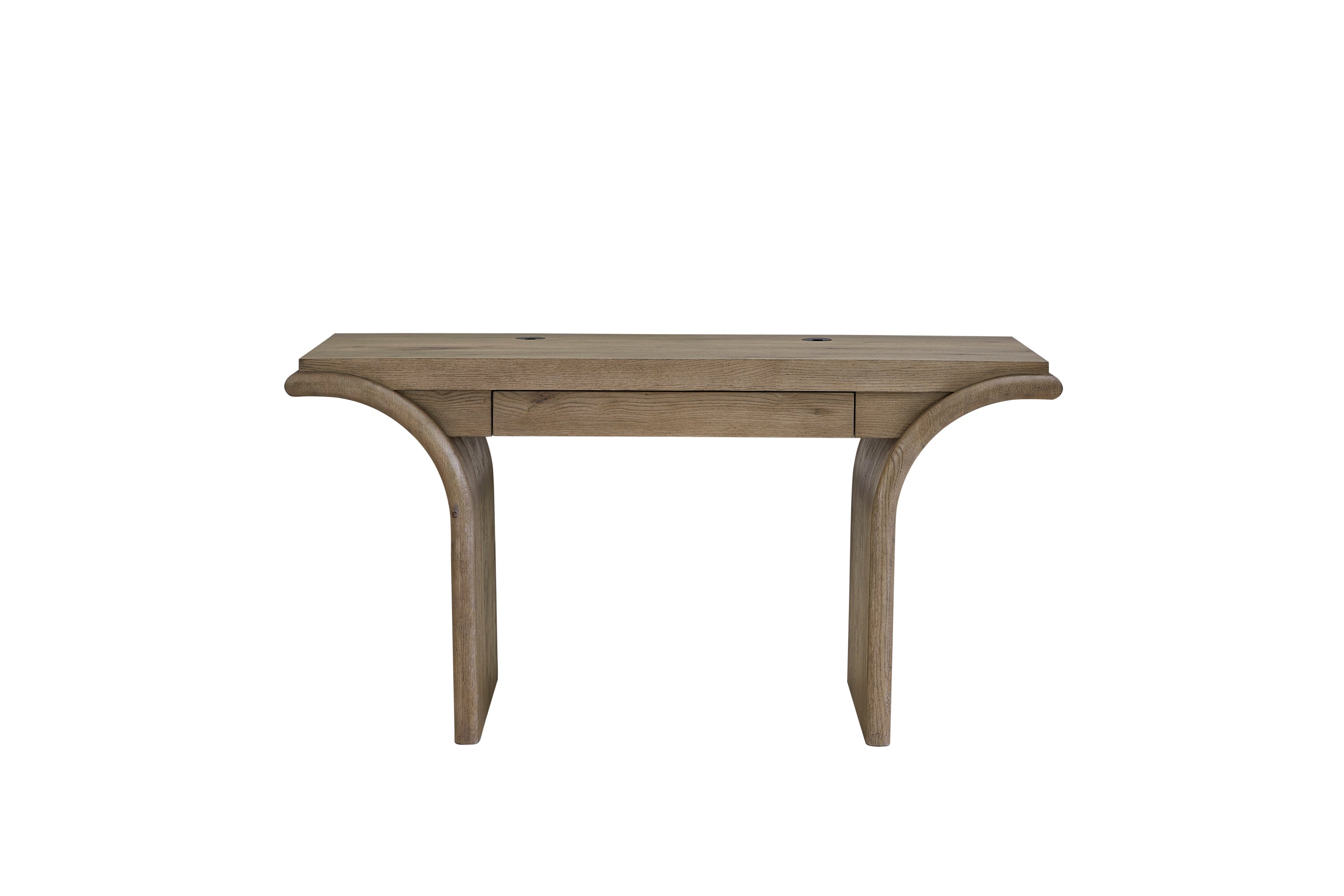 Waterfall Solid Wood Desk, 60 in, Oak