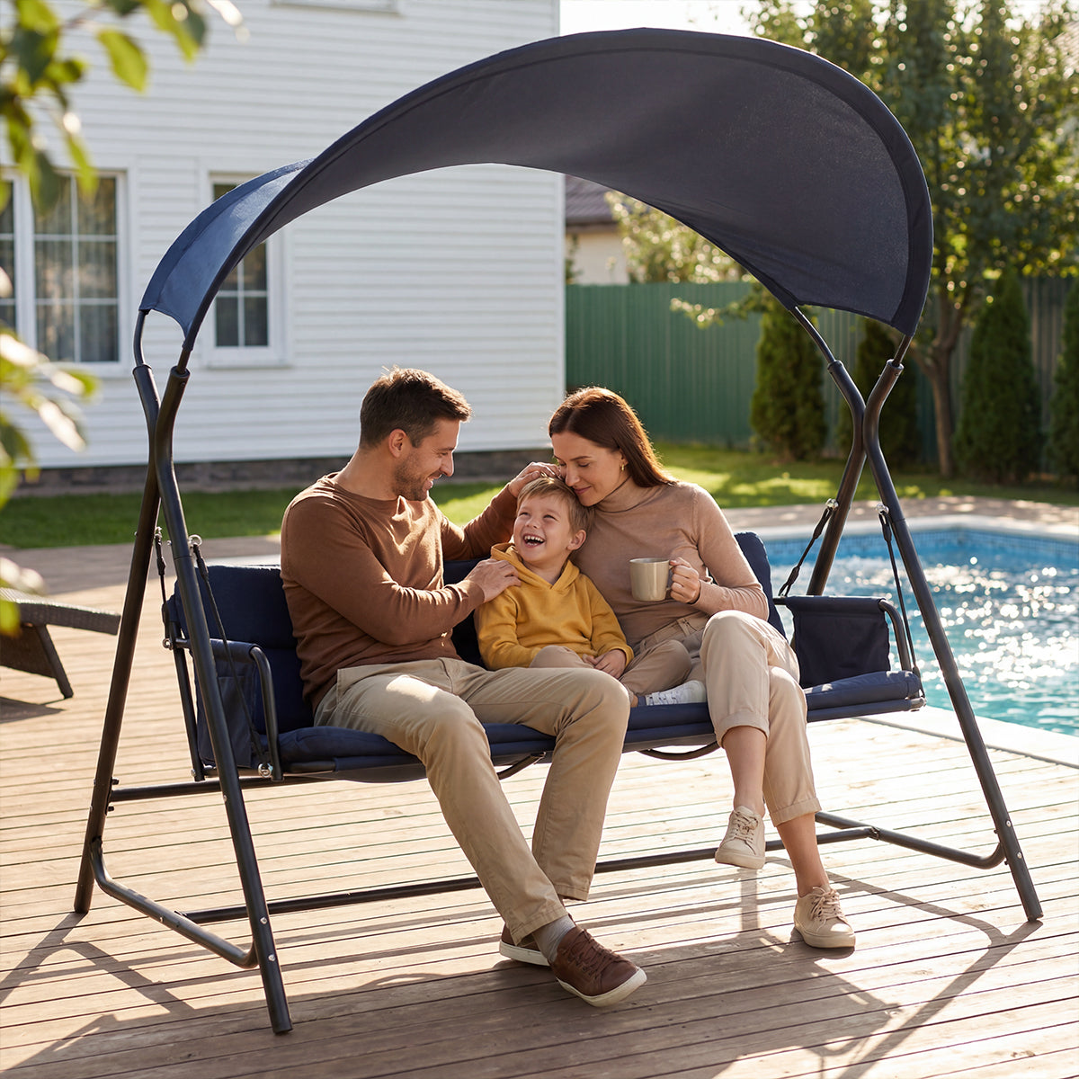 Navy Blue Porch Swing
