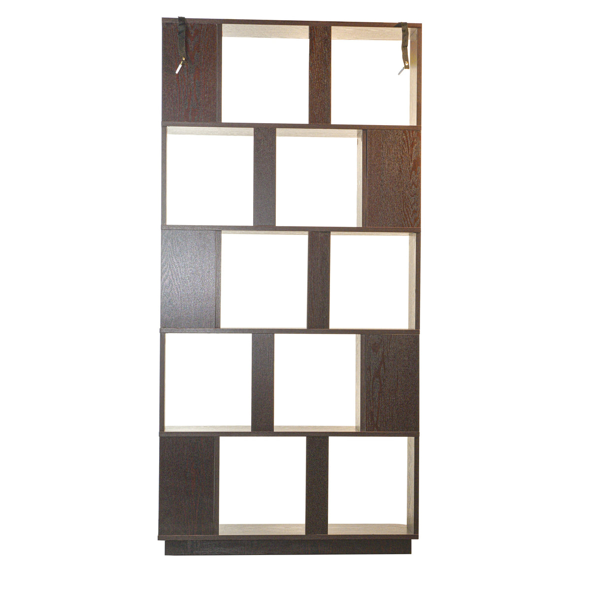 Modern Bookcase, 5 Shelves, 64.6 in Tall, Ox Blood Red