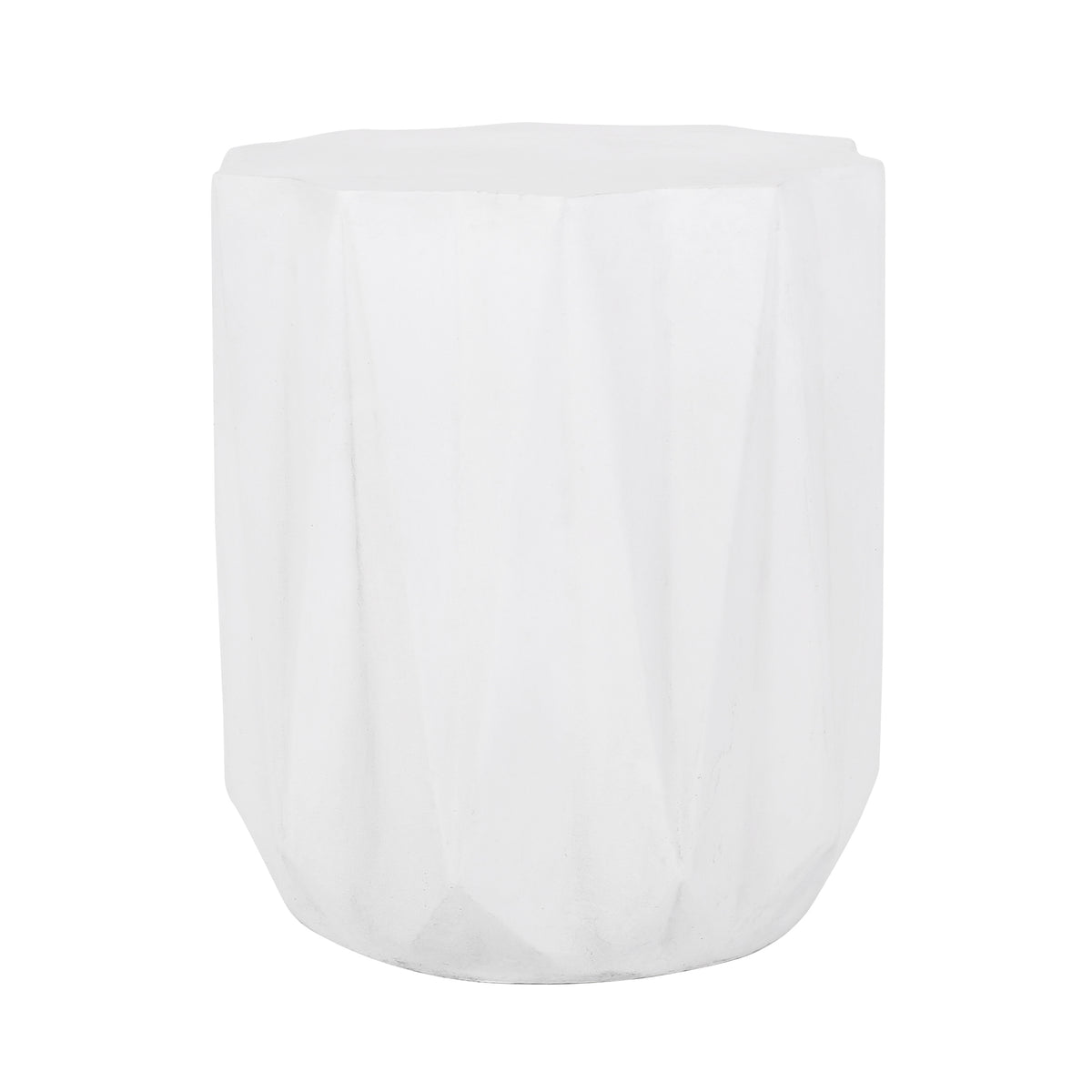 White Outdoor Side Table, 17.8 in Tall