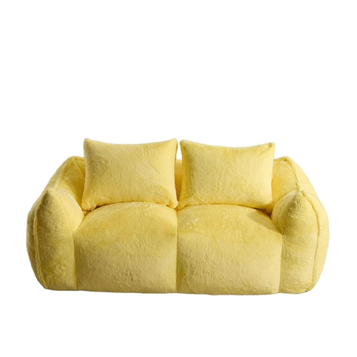 Yellow Plush Bean Bag Sofa