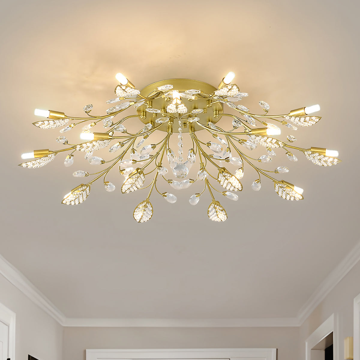 Gold Farmhouse 15-Light Chandelier