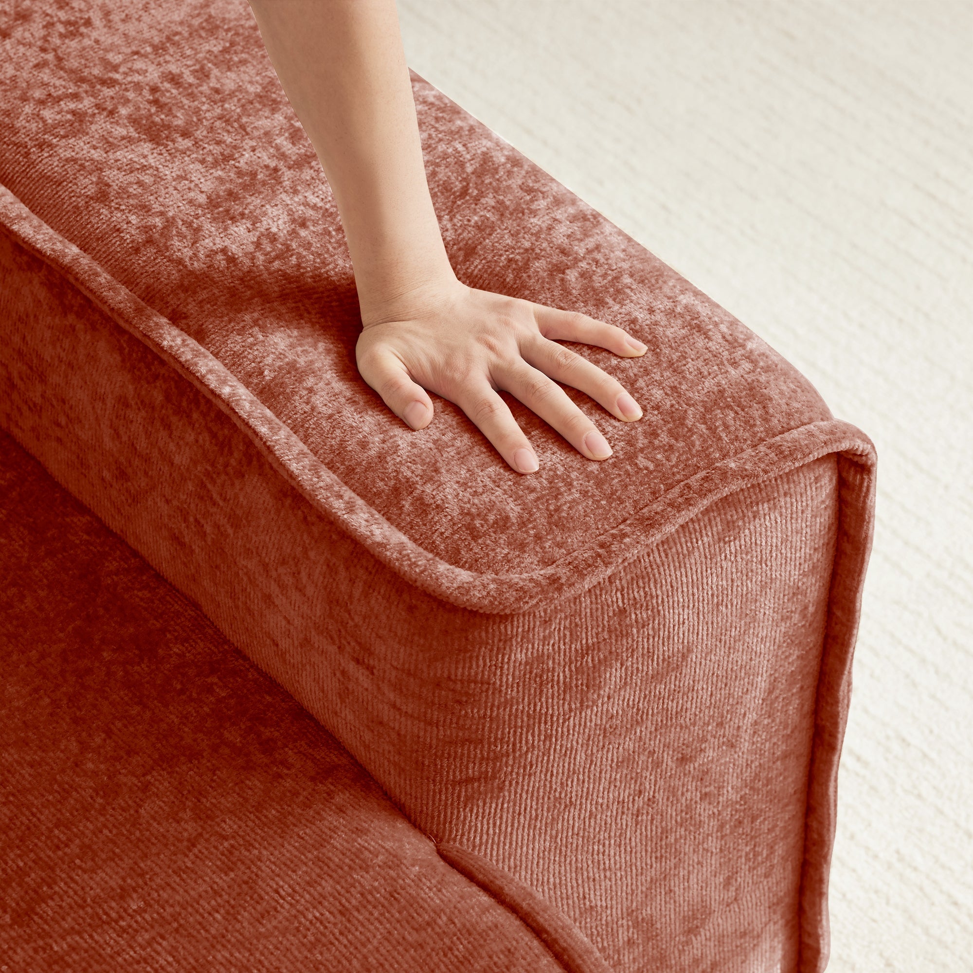 Seneca 2-Seat Boneless Couch in Terracotta #Color_Terracotta