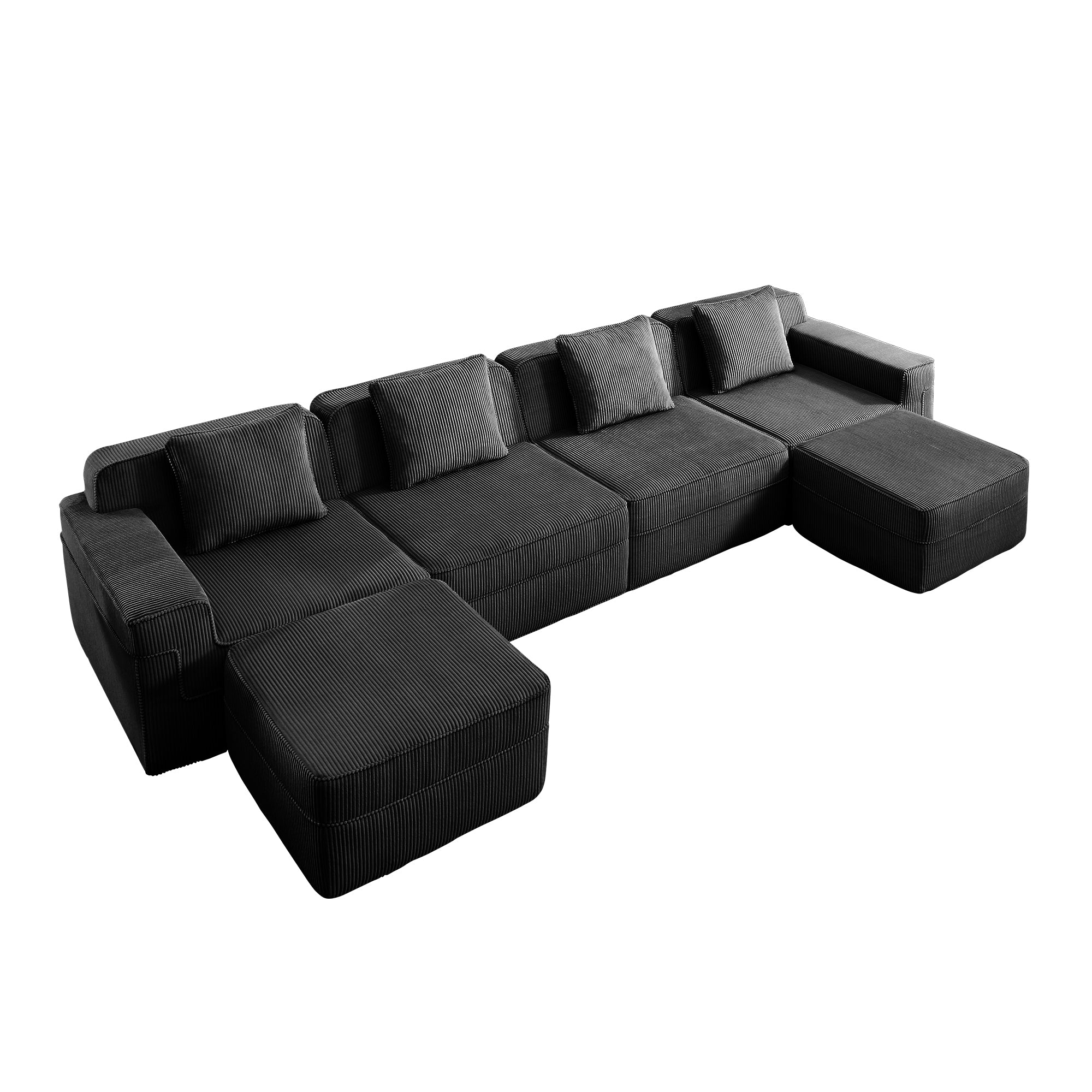Hudson 4-Seat Boneless Couch in Black #OttOnly_2 #Color_Black