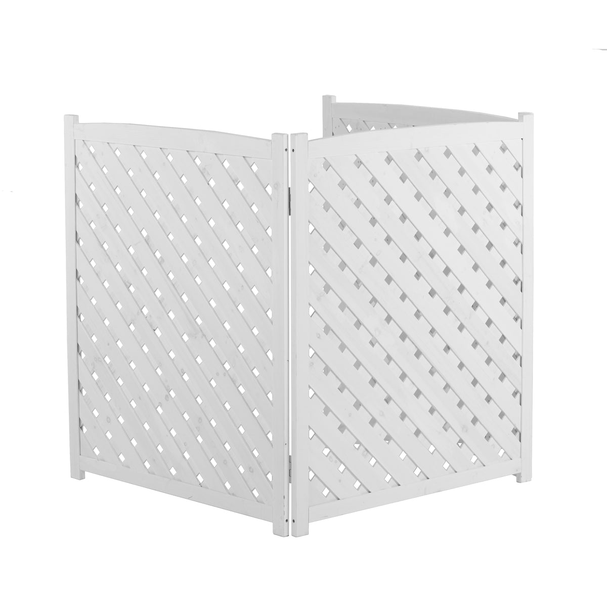 White Solid Wood 3-Panel Garden Fence