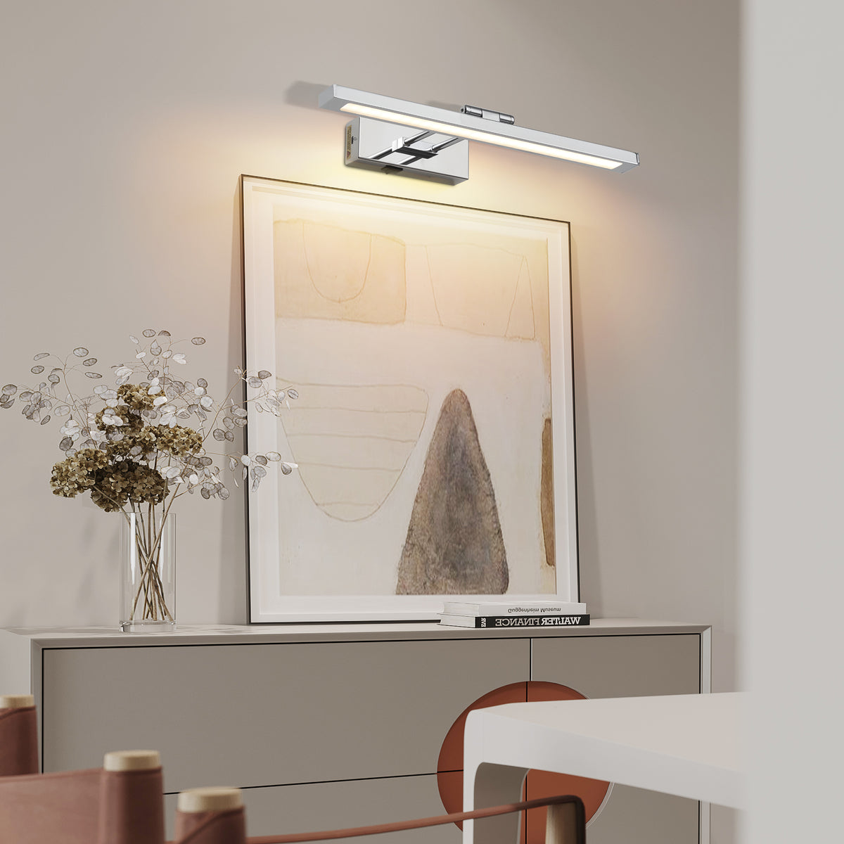 Picture Light with Remote Control and Auto-Off Timer, Chrome