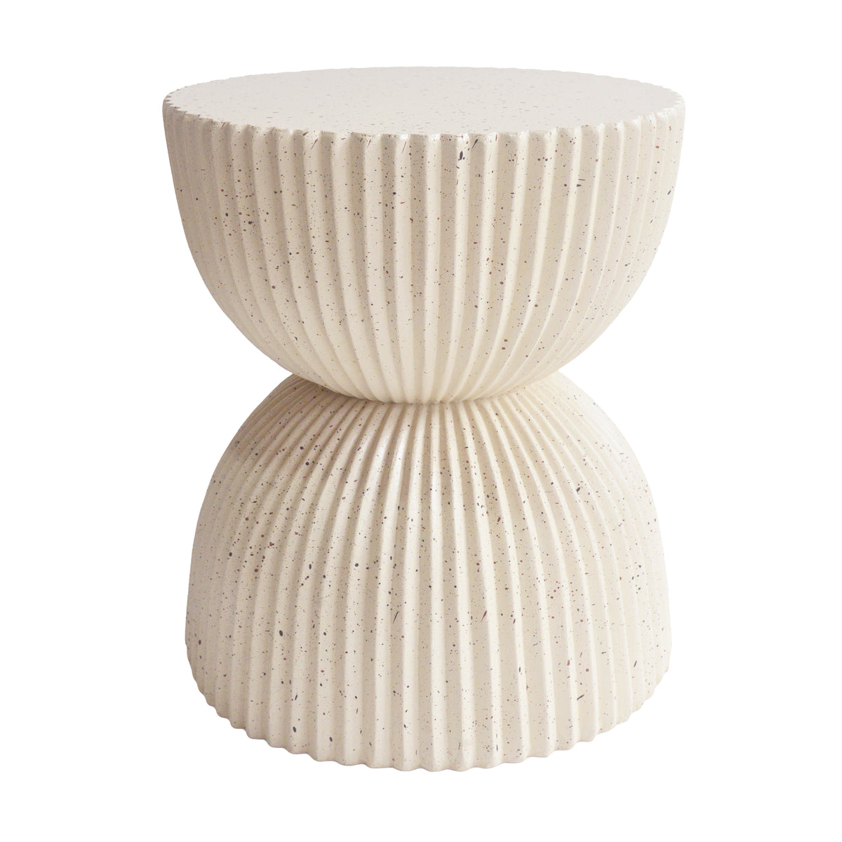 Beige Outdoor Side Table, 17.5 in Tall, 15.4 in Deep