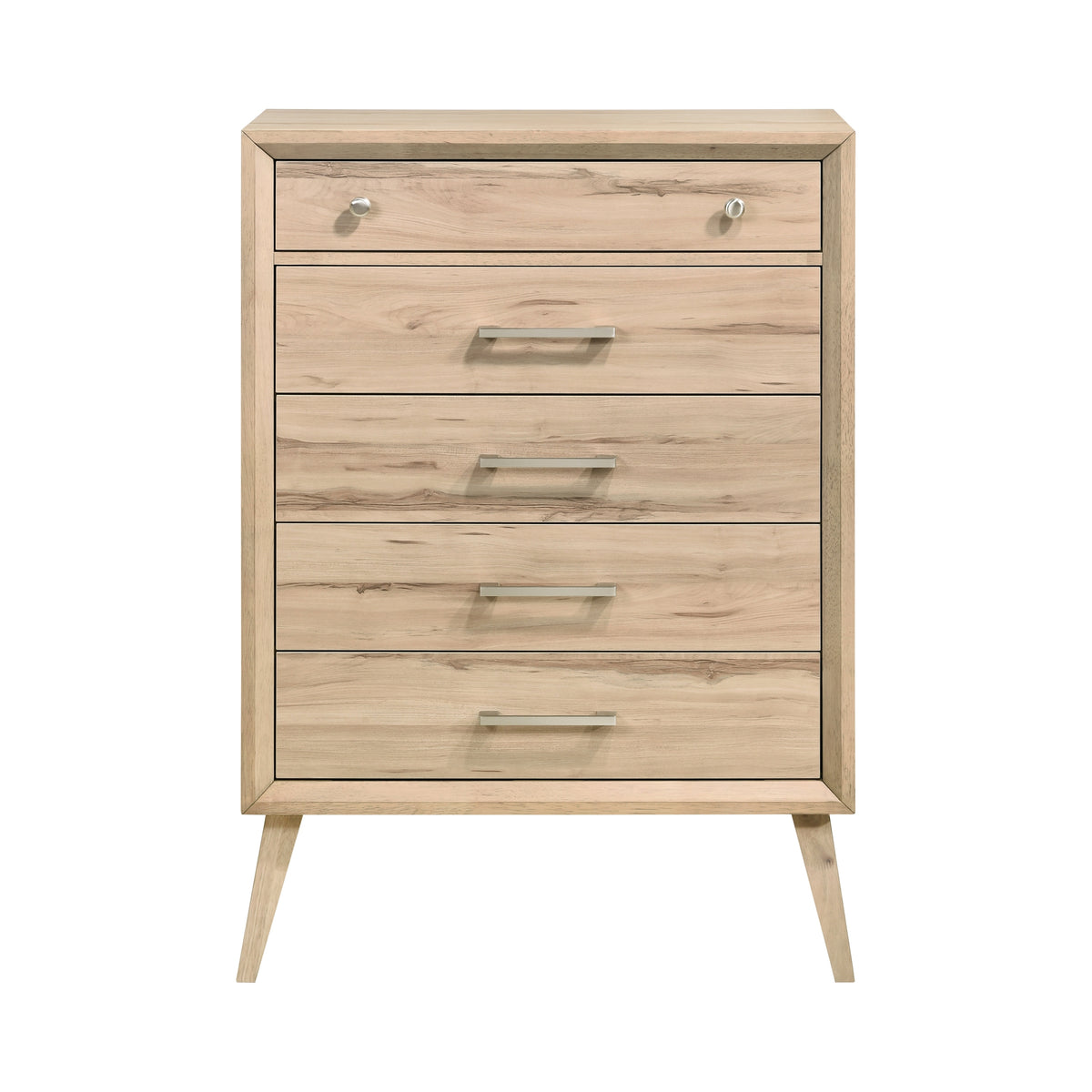 5-Drawer Oak Chest, 49 in Tall Bedroom Storage