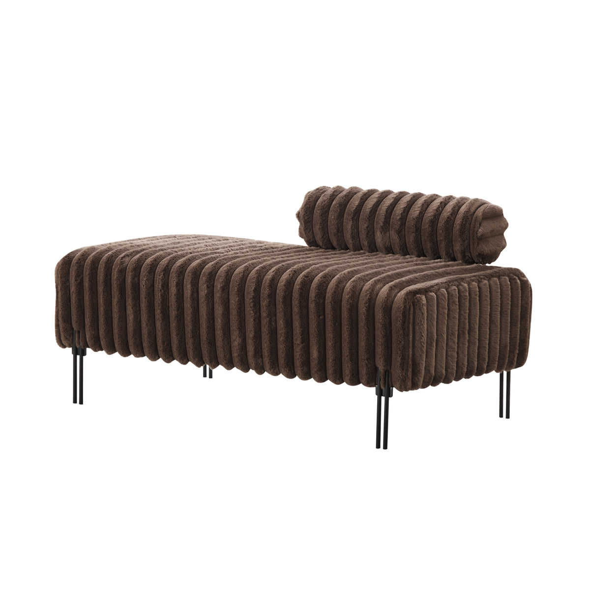 Brown Plush Loveseat, 49.6 in Wide