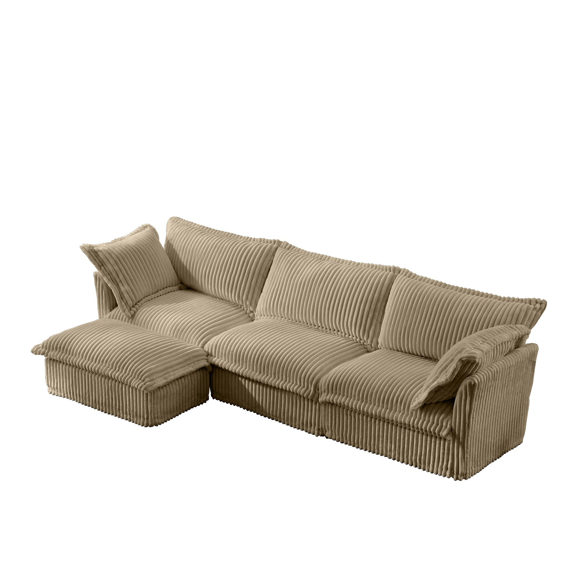 Fluffy 3-Seat Modular Sofa in Corduroy Camel #OttOnly_1 #Fabric_Corduroy Camel