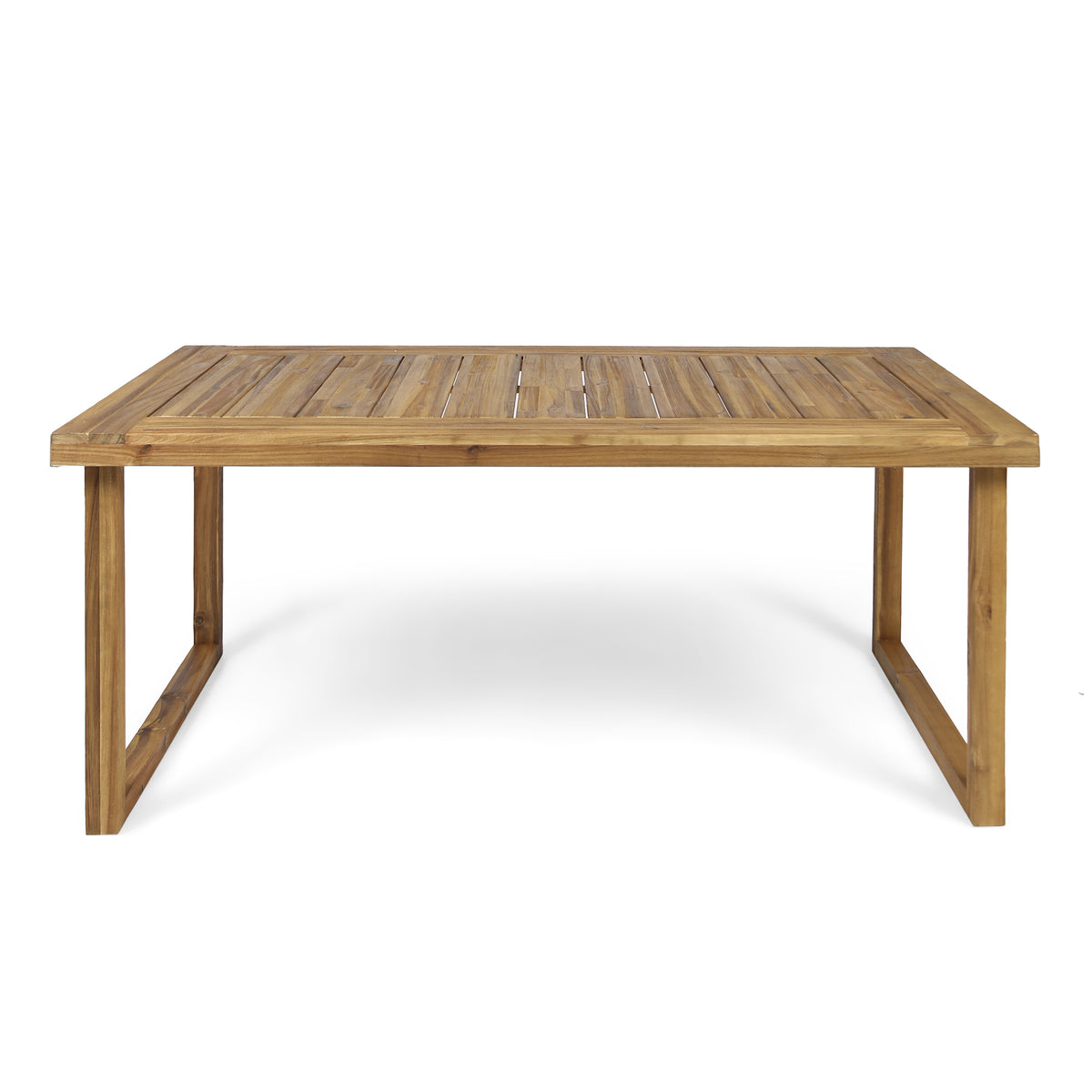 Natural Solid Wood Outdoor Dining Table, 69 in Wide