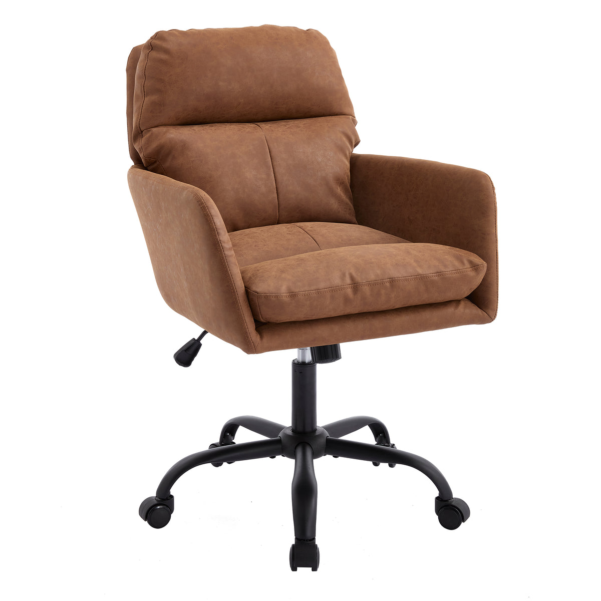 Brown Vegan Leather Office Chair