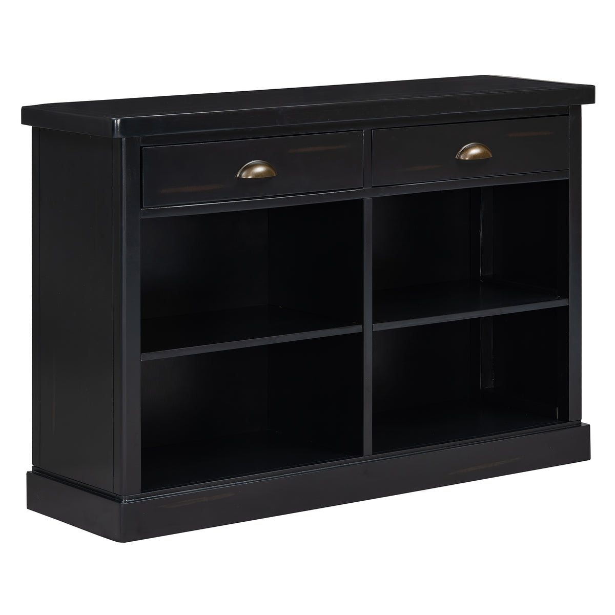 Black Console Table, 2 Drawers, 47 in Wide