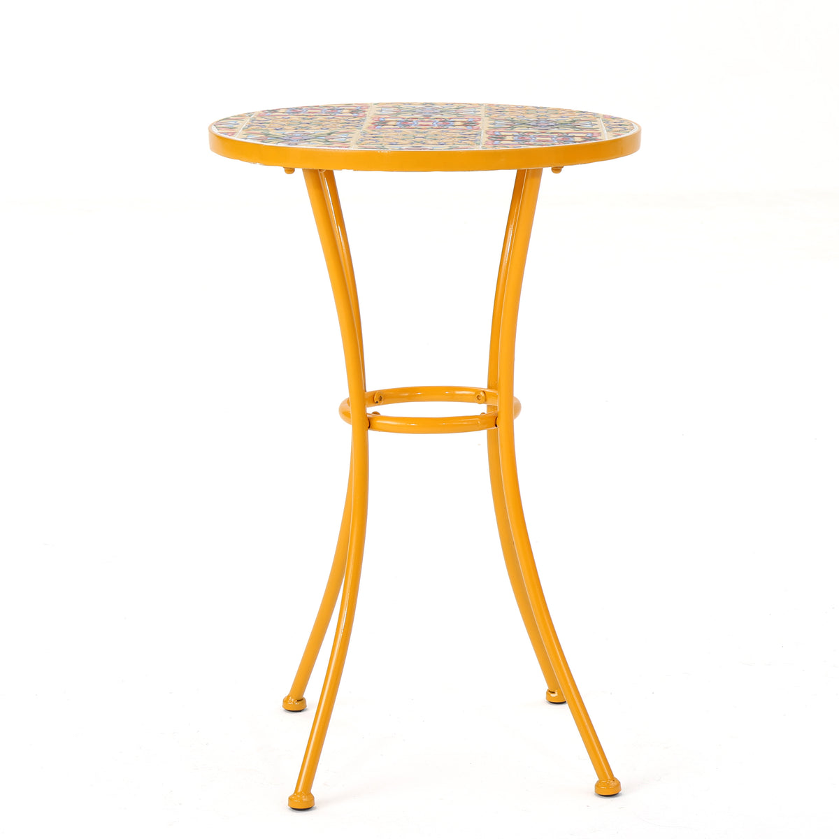 Yellow Metal Outdoor Side Table