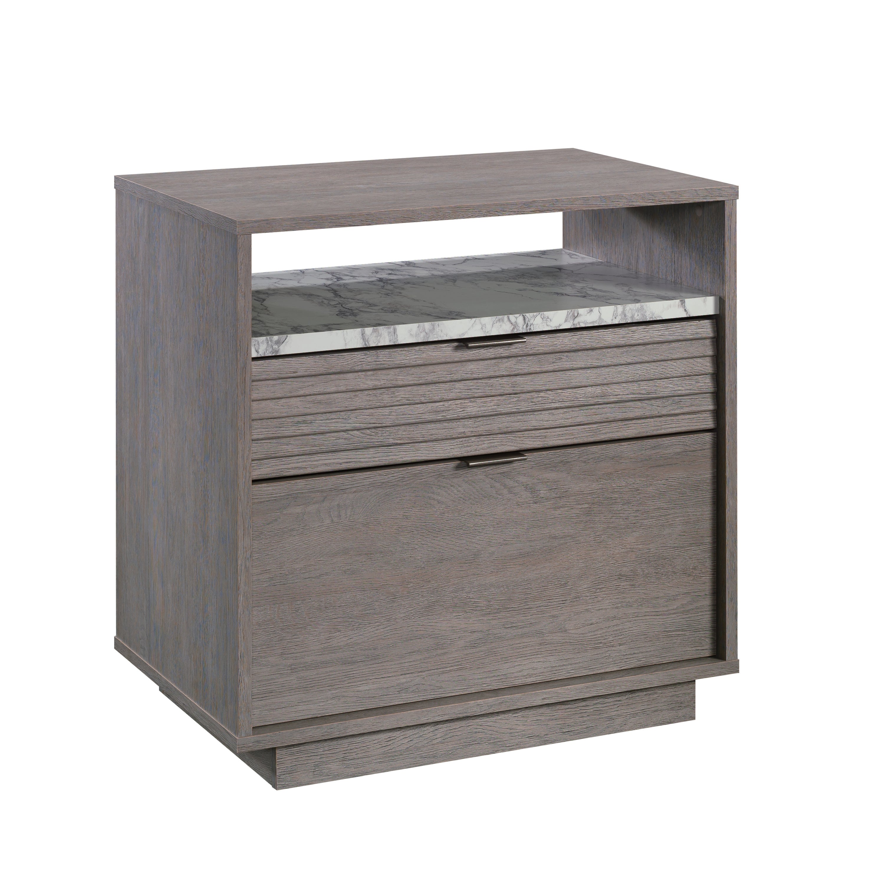 File Cabinet, 2 Drawers, 30.4 in, Brown