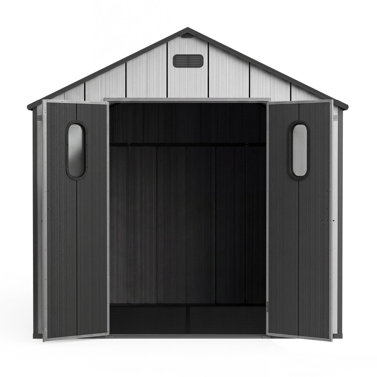 8x8 ft Gray Resin Storage Shed with Floor
