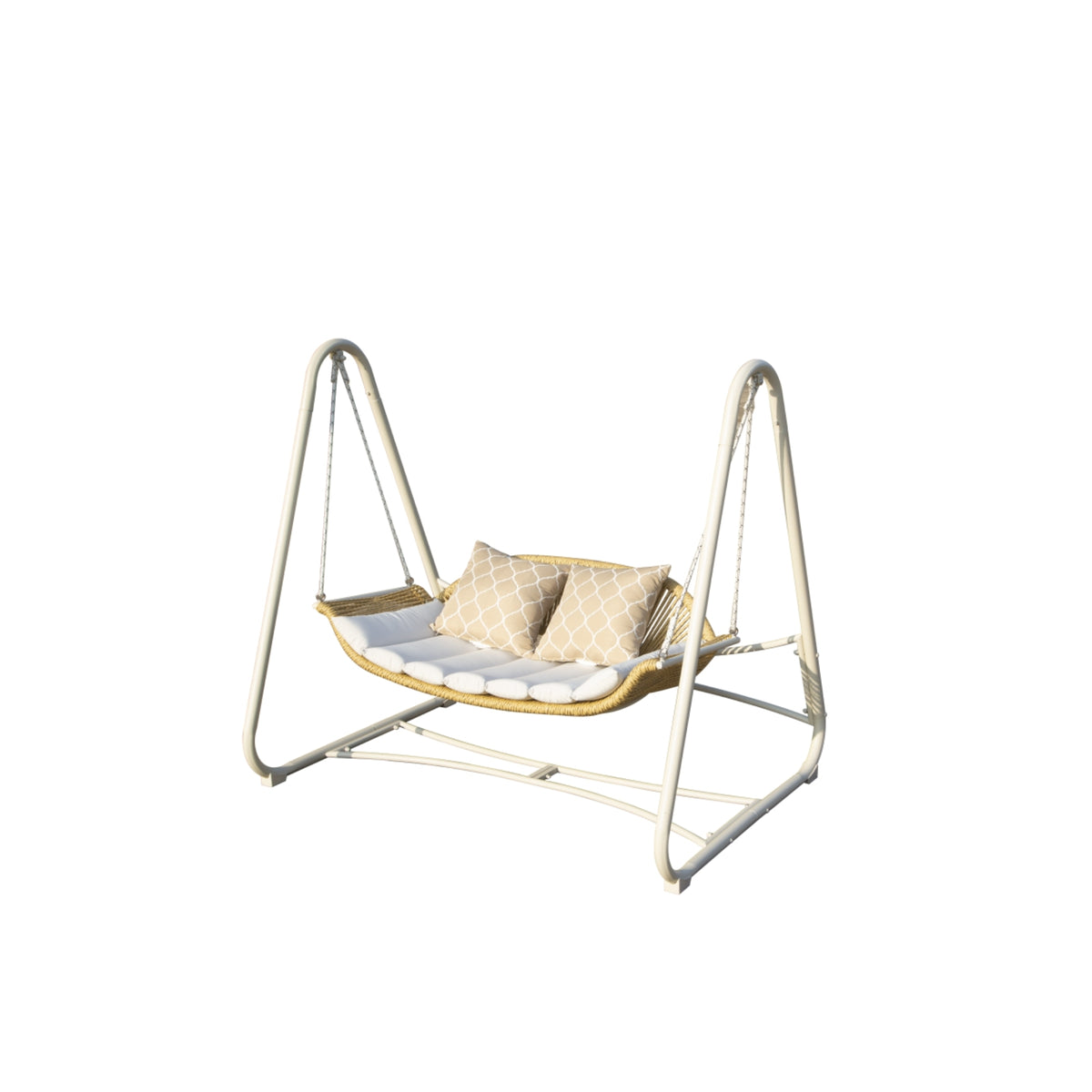 White Wicker Porch Swing