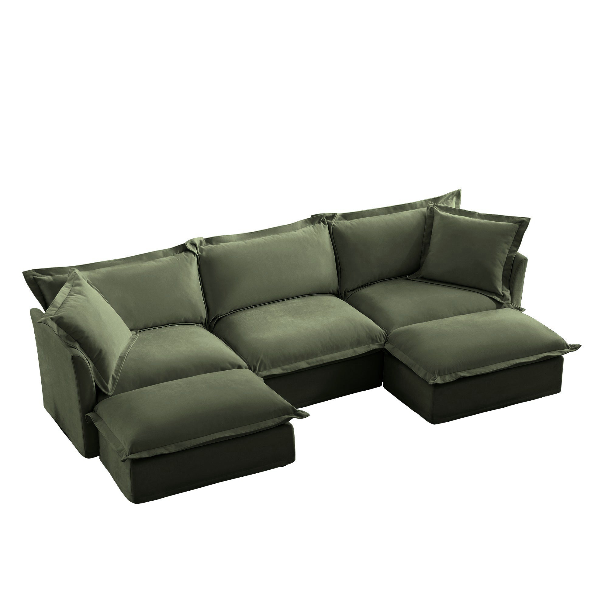 Fluffy 3-Seat Modular Sofa in Chenille Olive #OttOnly_2 #Fabric_Chenille Olive