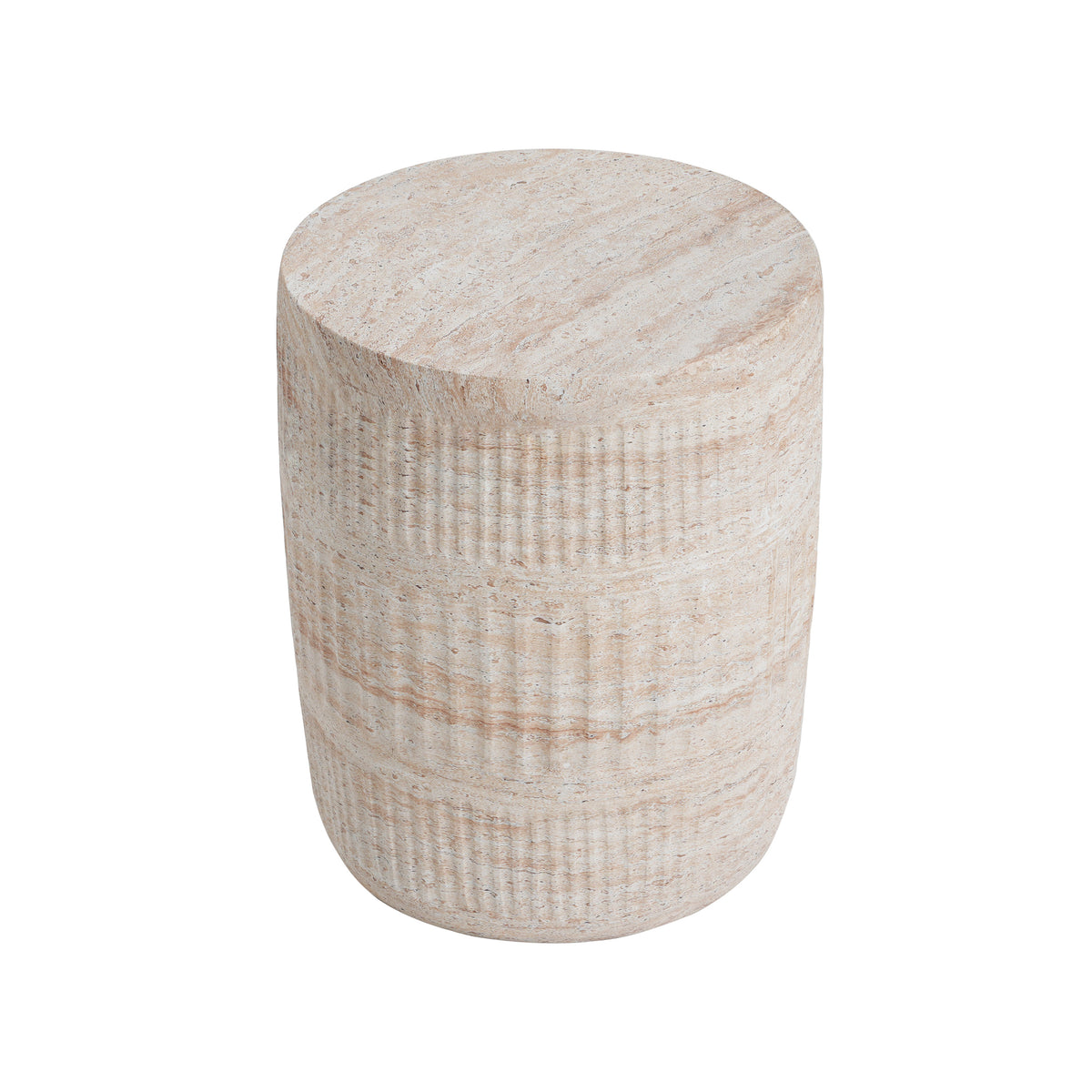 Beige Outdoor Side Table, 18.5 in Tall