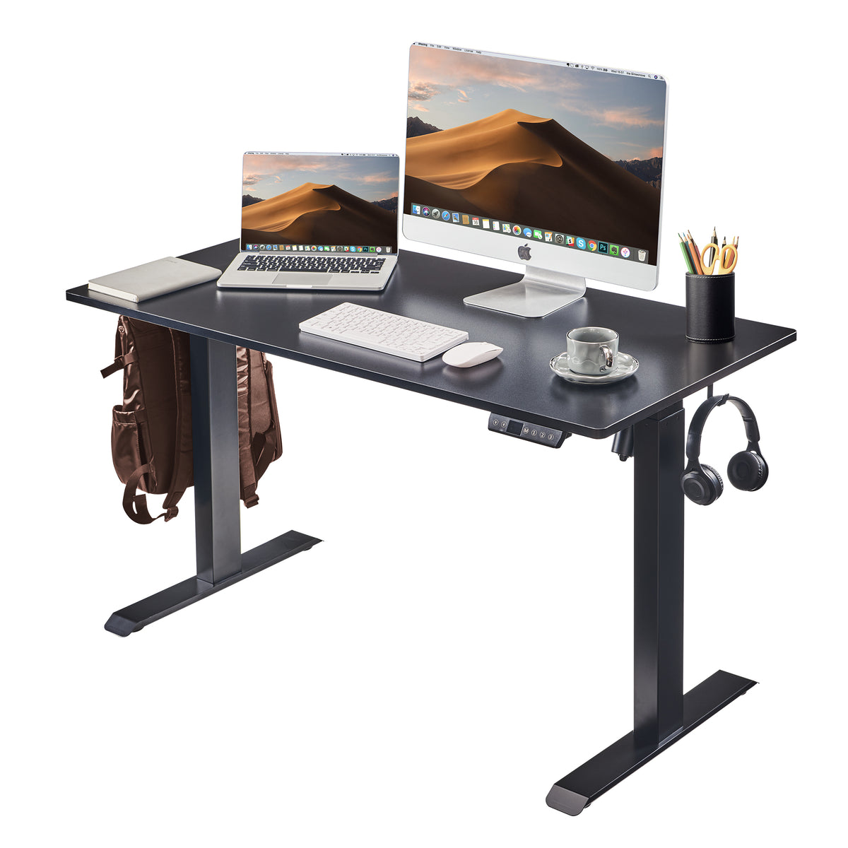 Electric Standing Desk, 48 in, Antique Black