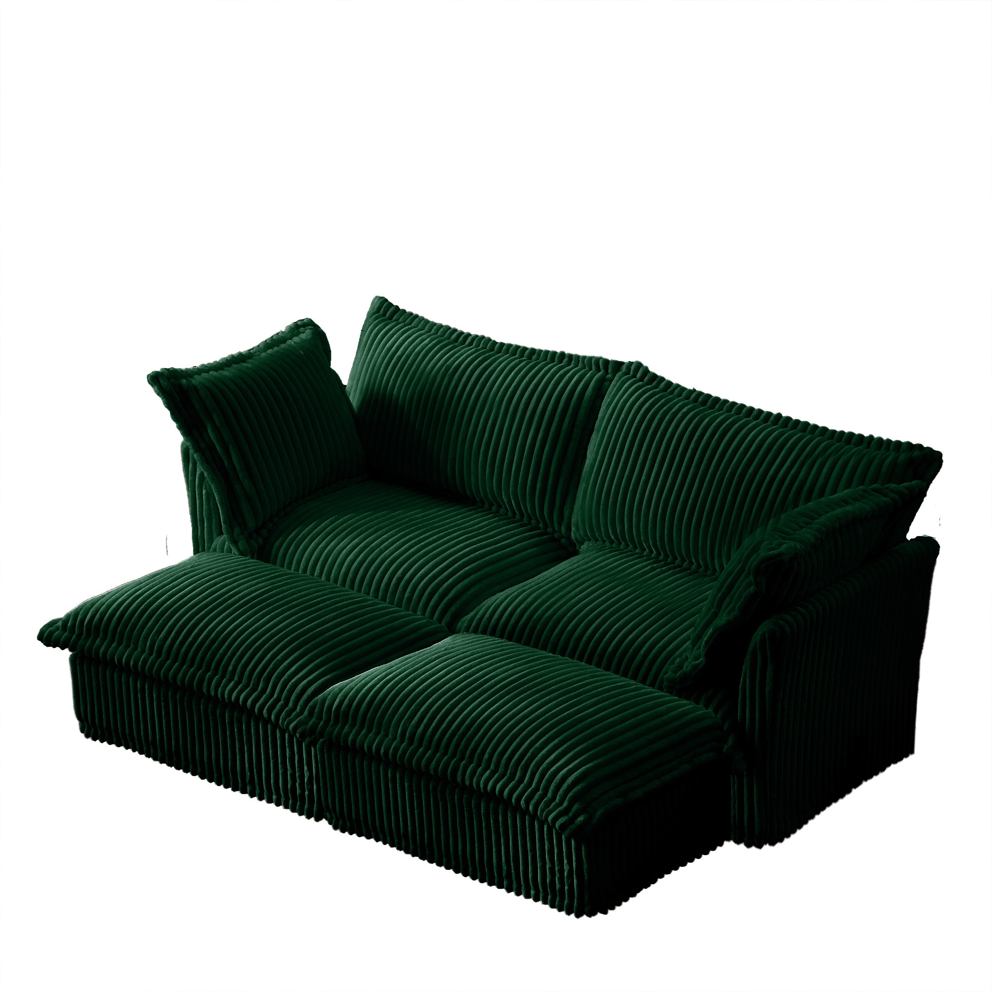Fluffy 2-Seat Modular Sofa in Corduroy Emerald #OttOnly_2 #Fabric_Corduroy Emerald