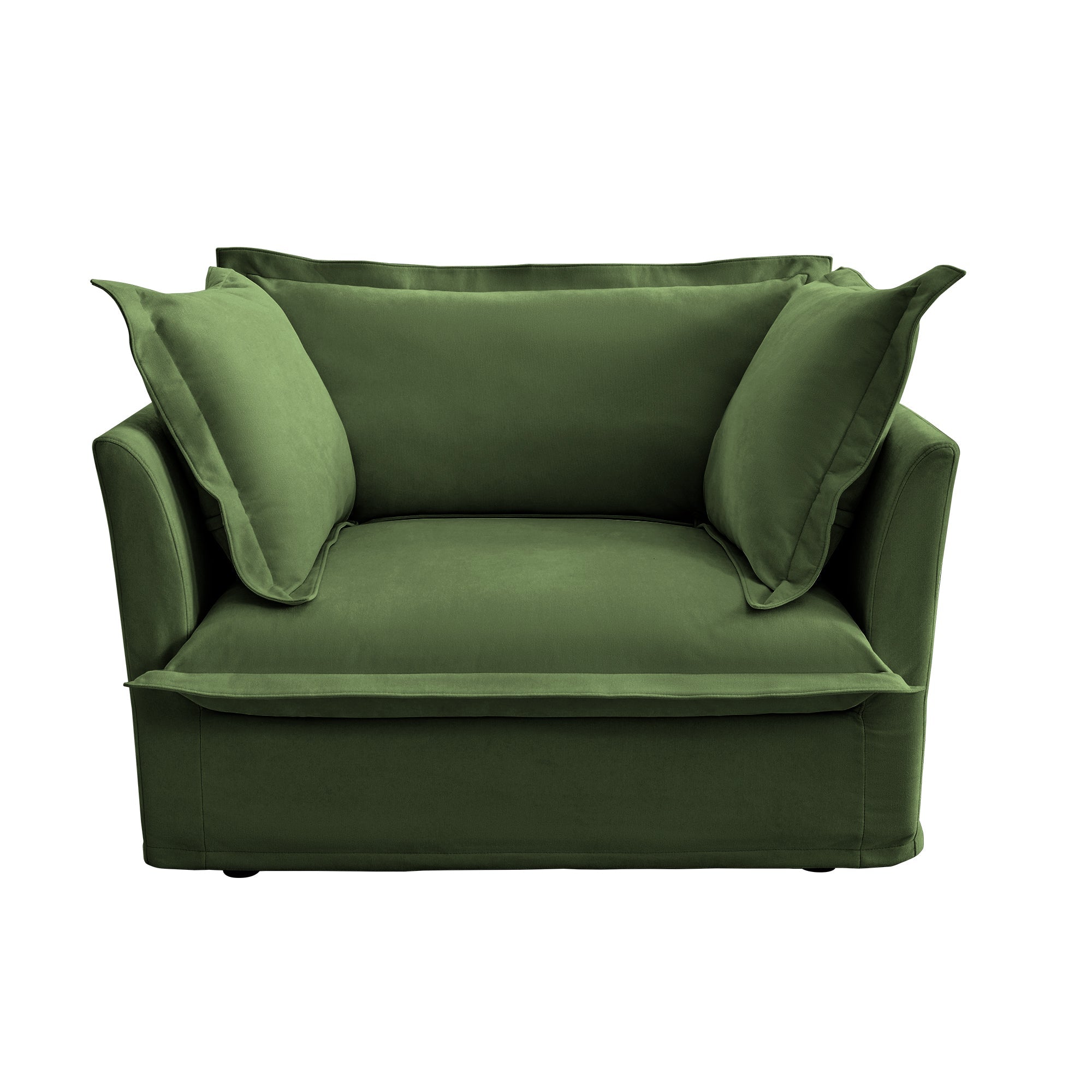 Fluffy Lounge Chair in Chenille Olive #Fabric_Chenille Olive