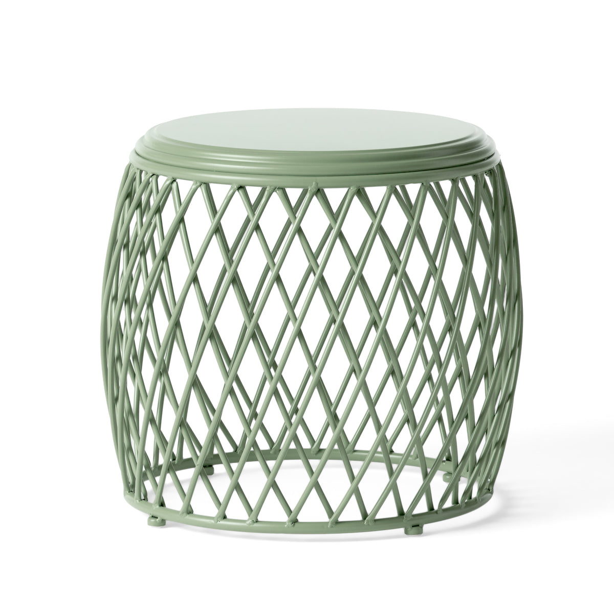 Green Outdoor Side Table, 17.8 in Tall