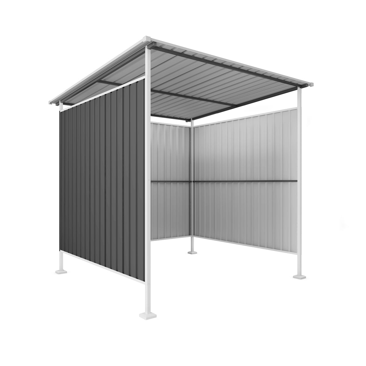 6x6 ft Gray Metal Outdoor Storage Shelter