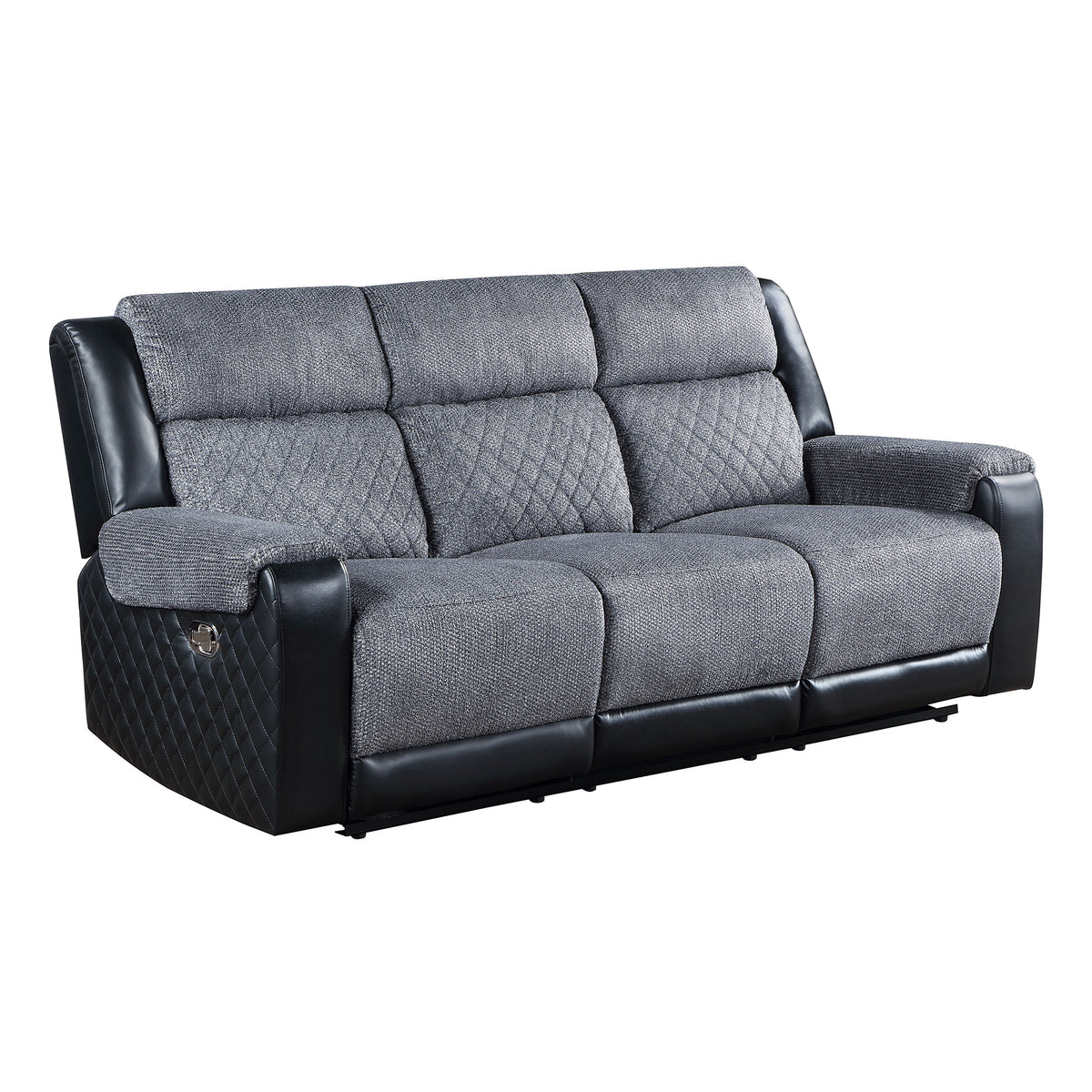 Gray Reclining Sofa and Loveseat Set, 39.5 in Deep
