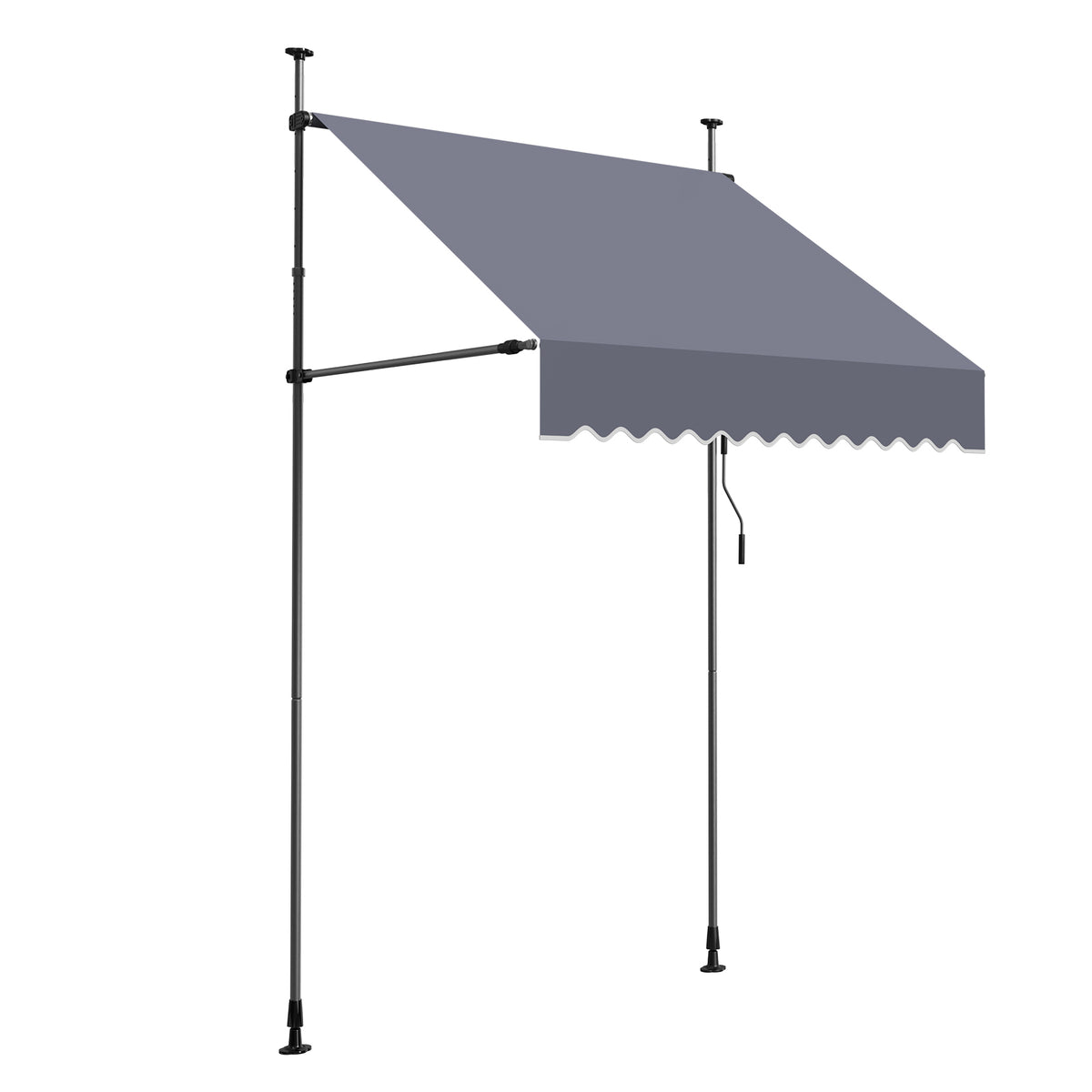 Dark Gray Retractable Awning, 4.9x4.9 ft