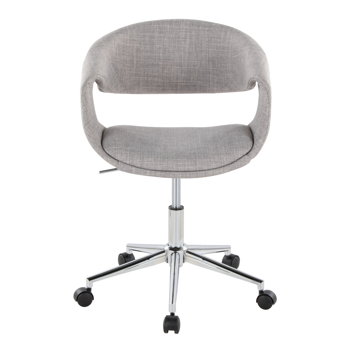 Gray Fabric Office Chair with Chrome Base, Swivel, 250 lb, 33 in Tall
