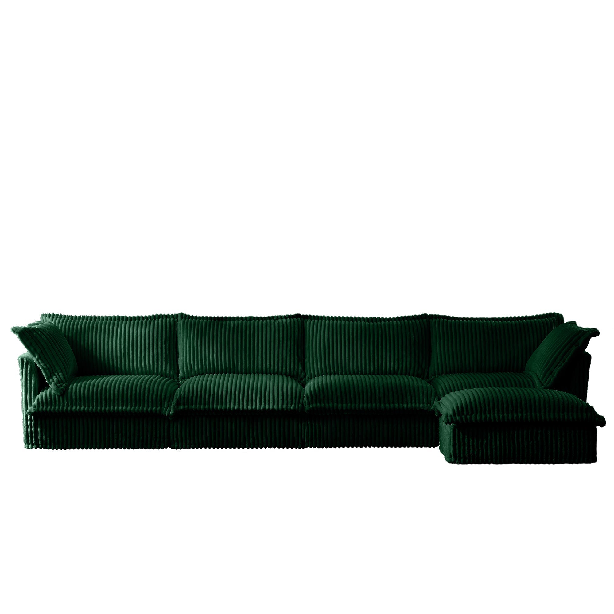 Fluffy 4-Seat Modular Sofa in Corduroy Emerald #OttOnly_1 #Fabric_Corduroy Emerald