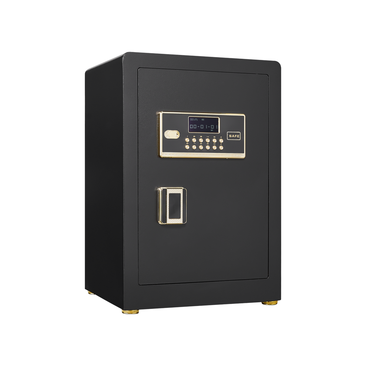 Metal Office Safe, LED Lighting, 22.8 in Tall, Black